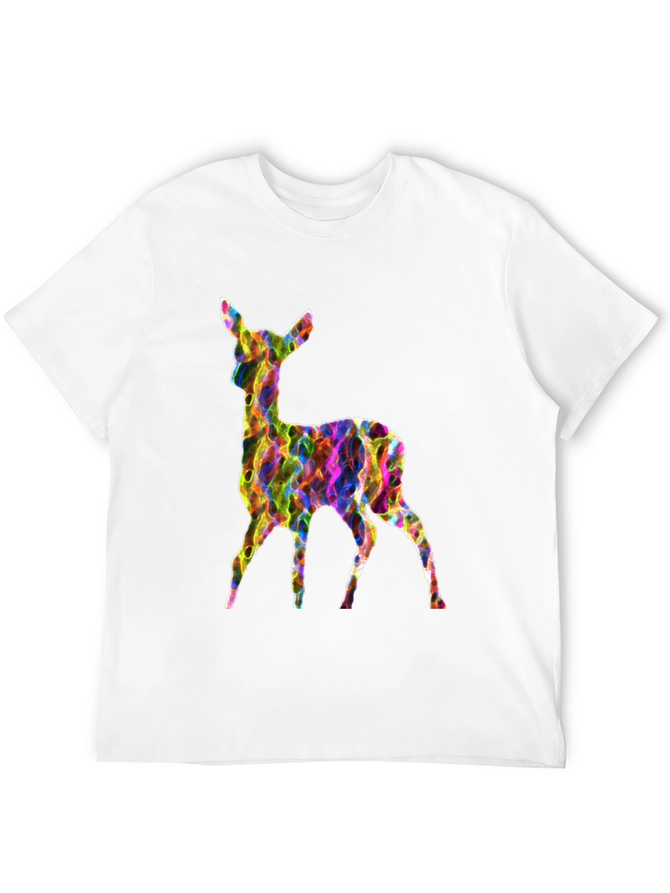 Vibrant Deer Graphic Tee - Mens Black T-Shirt