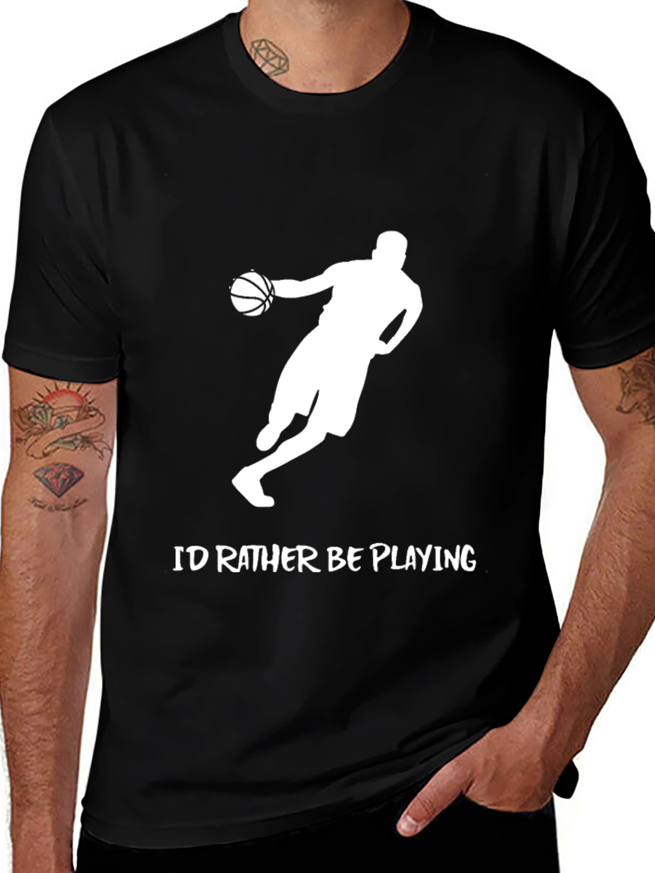 Basketball Player Graphic T-Shirt - Id Rather Be Playing