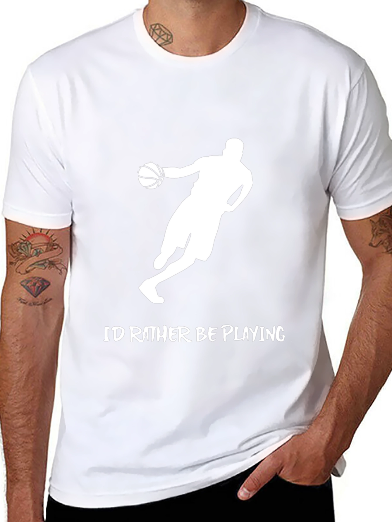 Basketball Player Graphic T-Shirt - Id Rather Be Playing