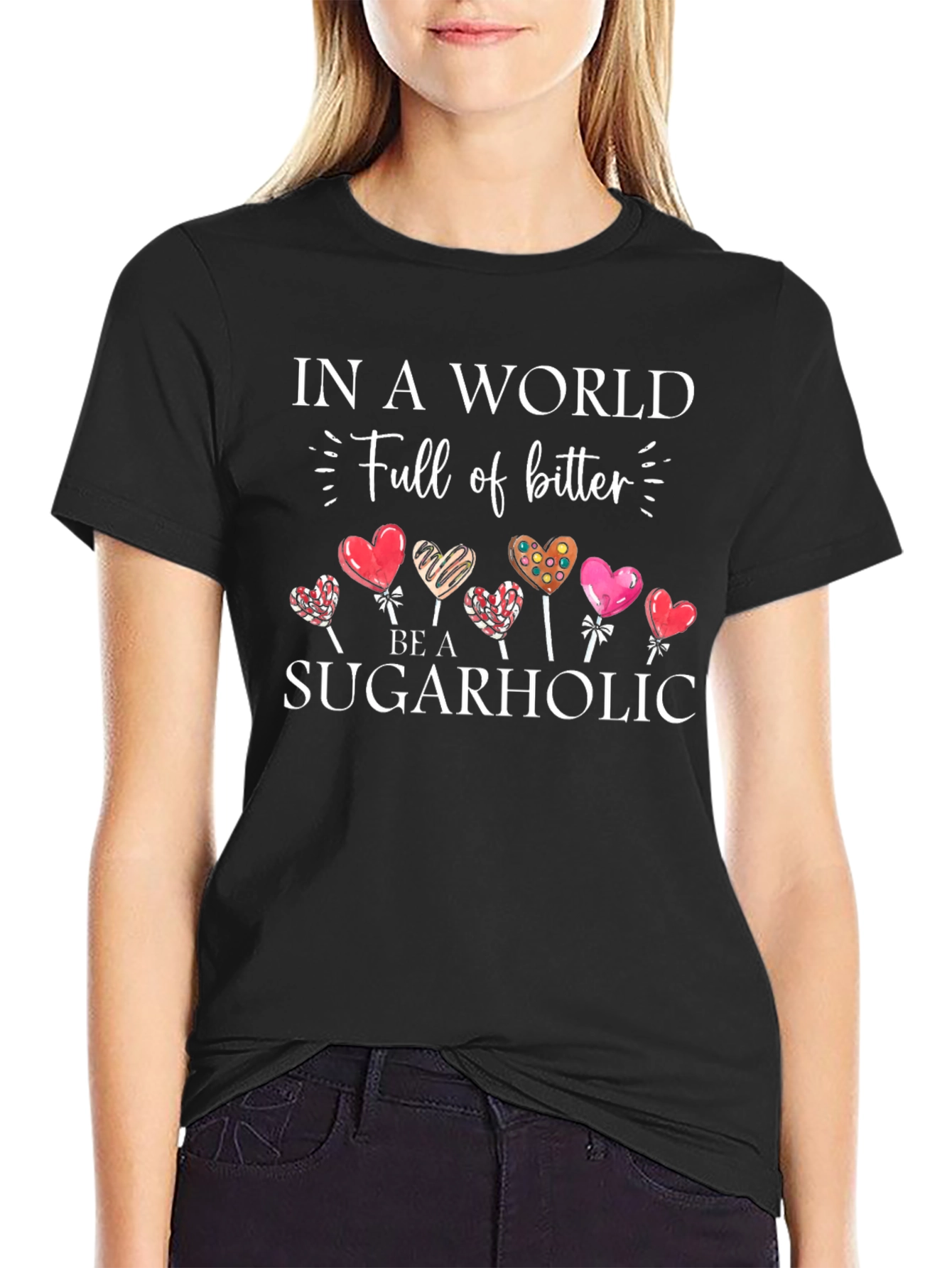 Sugarholic T-Shirt: Sweet Heart Lollipops