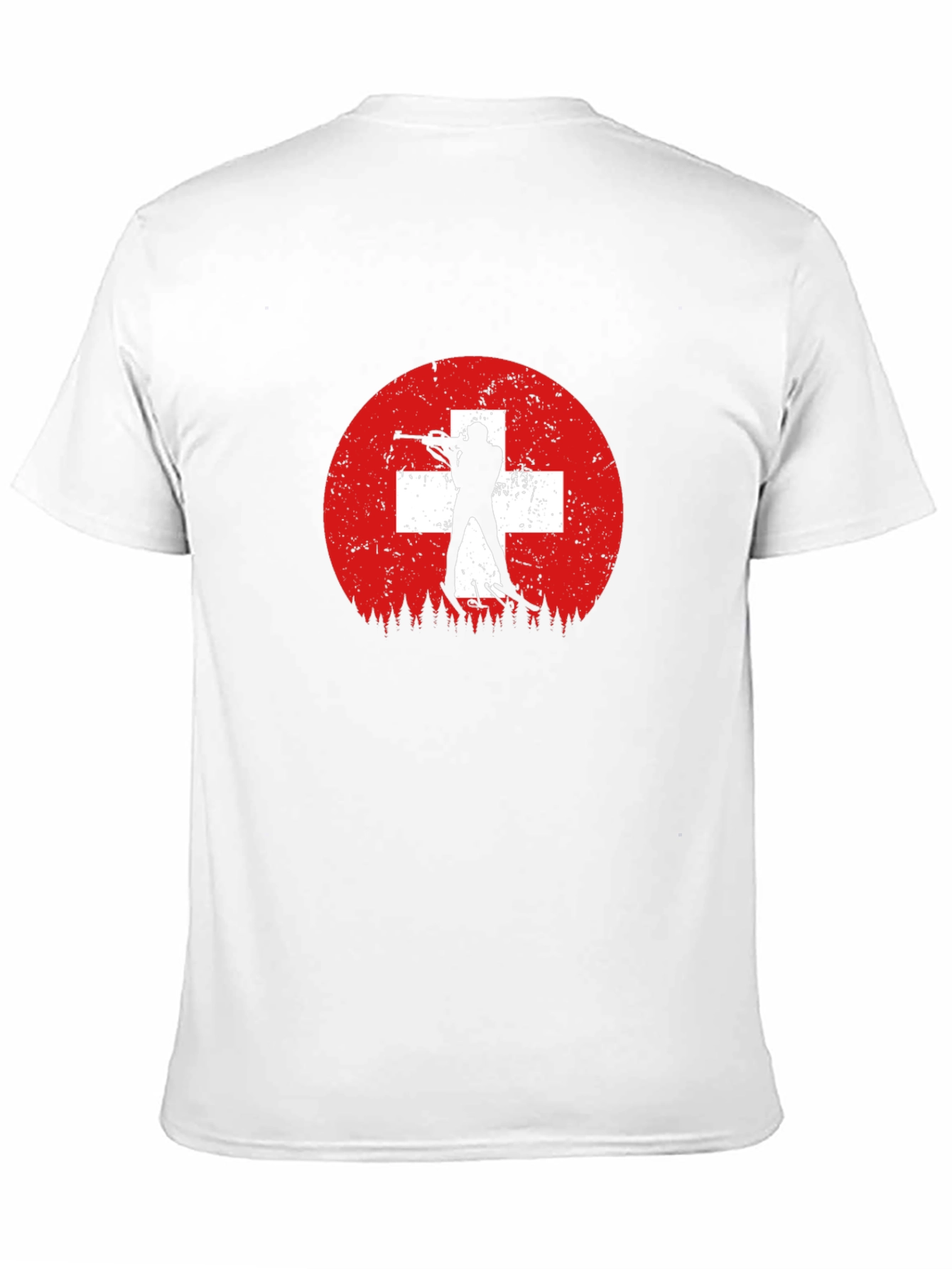 Biathlon Swiss Flag Mens Black T-Shirt