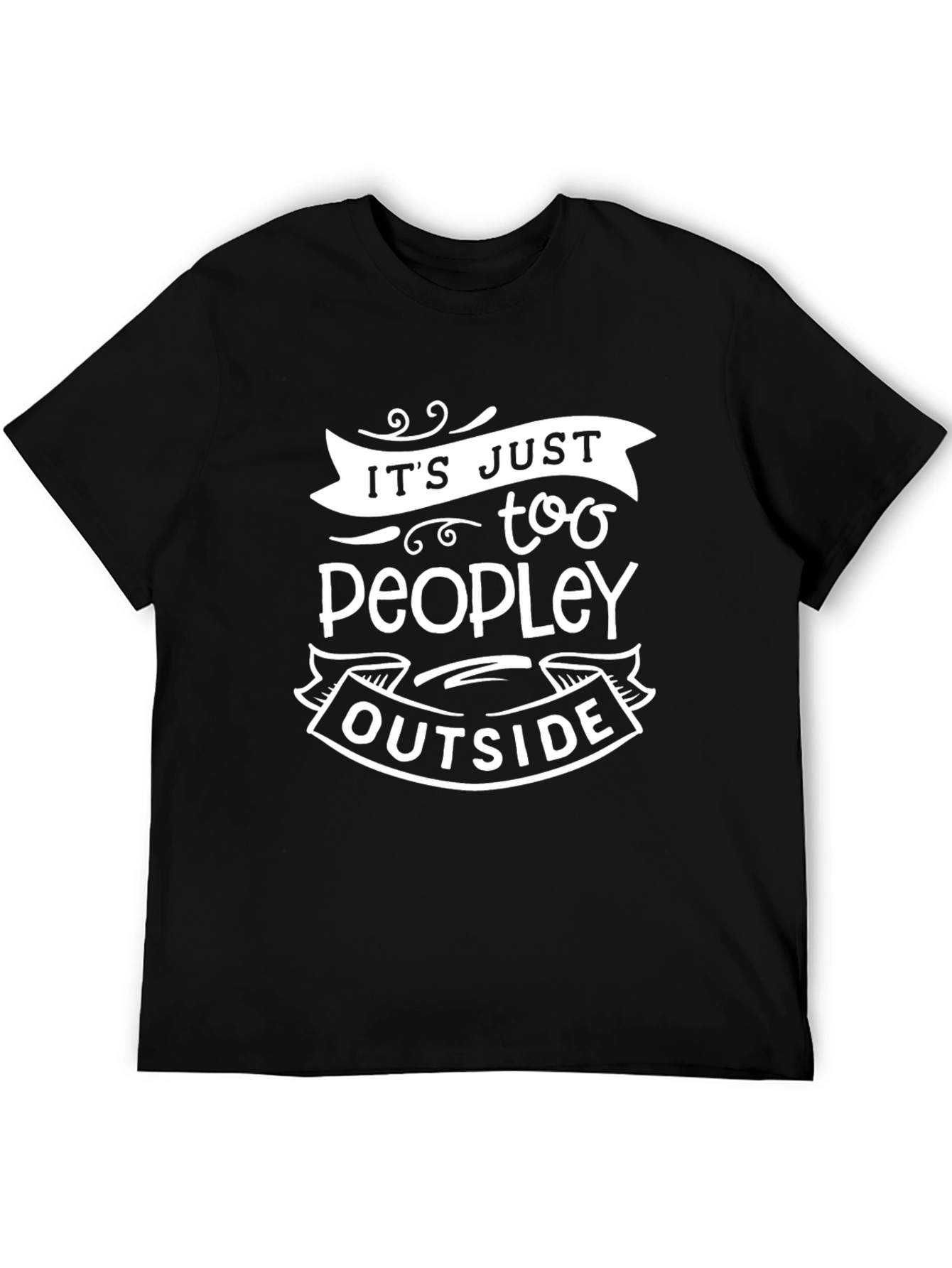 Too Peopley Outside Black Graphic T-Shirt