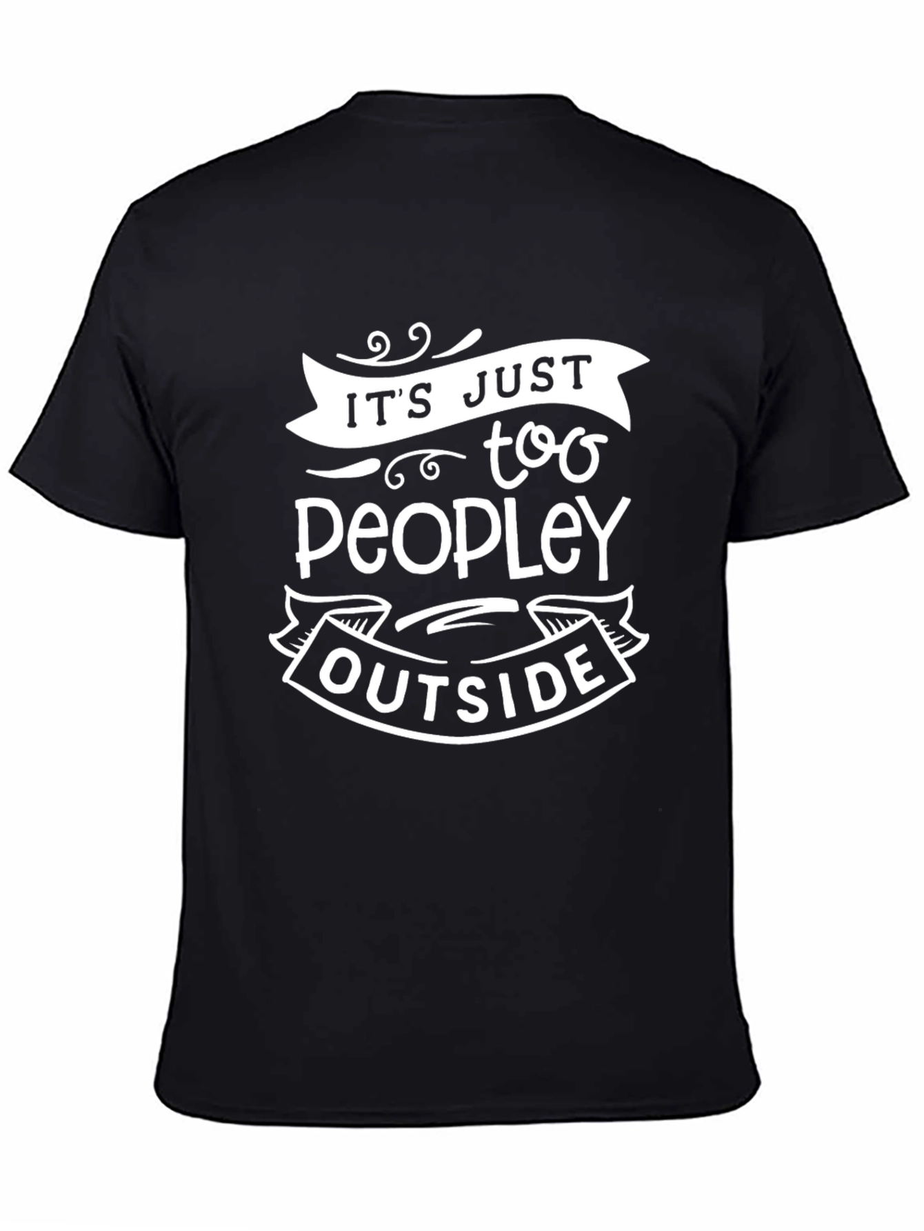 Too Peopley Outside Black Graphic T-Shirt