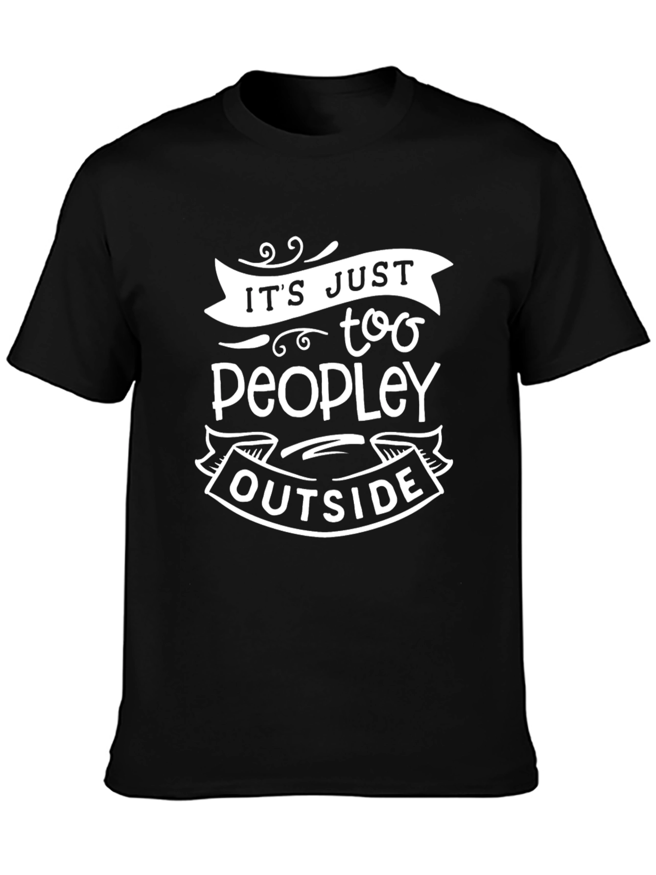 Too Peopley Outside Black Graphic T-Shirt