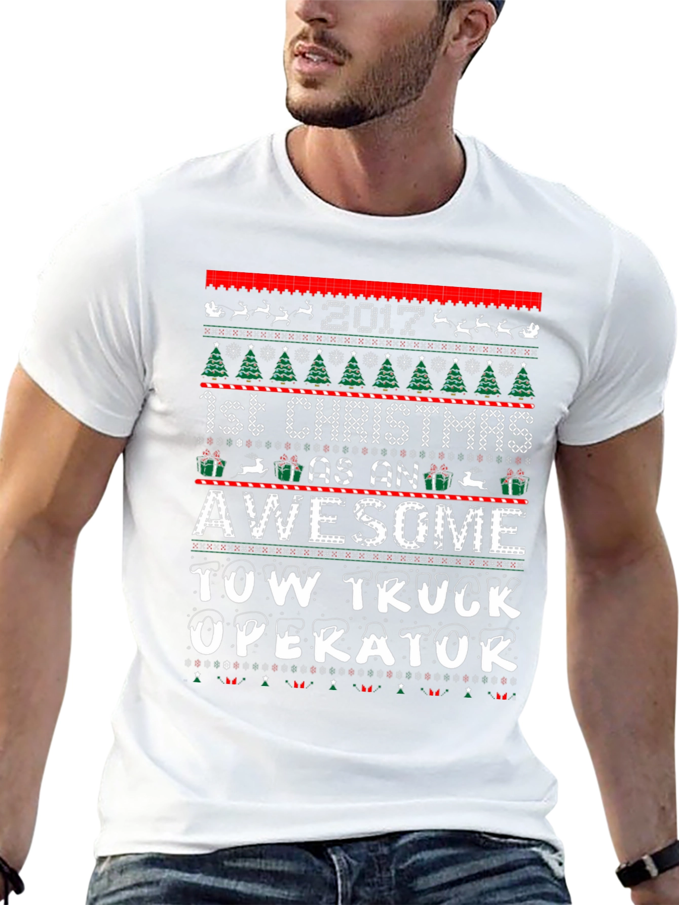 Awesome Tow Truck Operator Christmas T-Shirt
