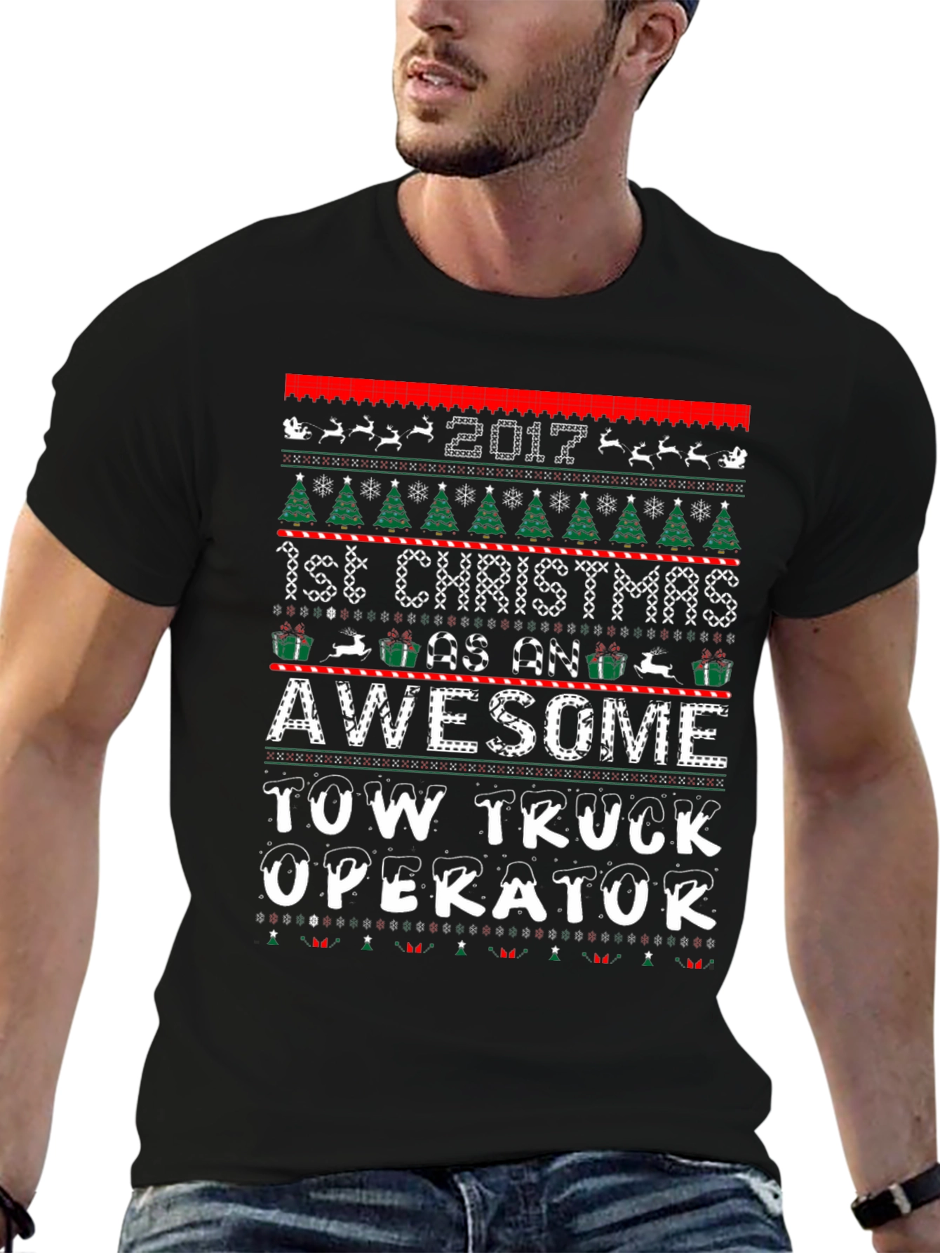 Awesome Tow Truck Operator Christmas T-Shirt