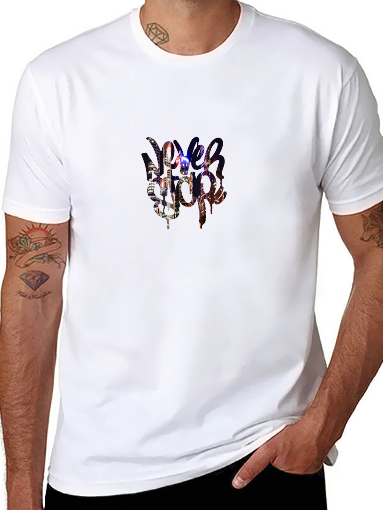 Urban Nightlife Graphic Tee - Black