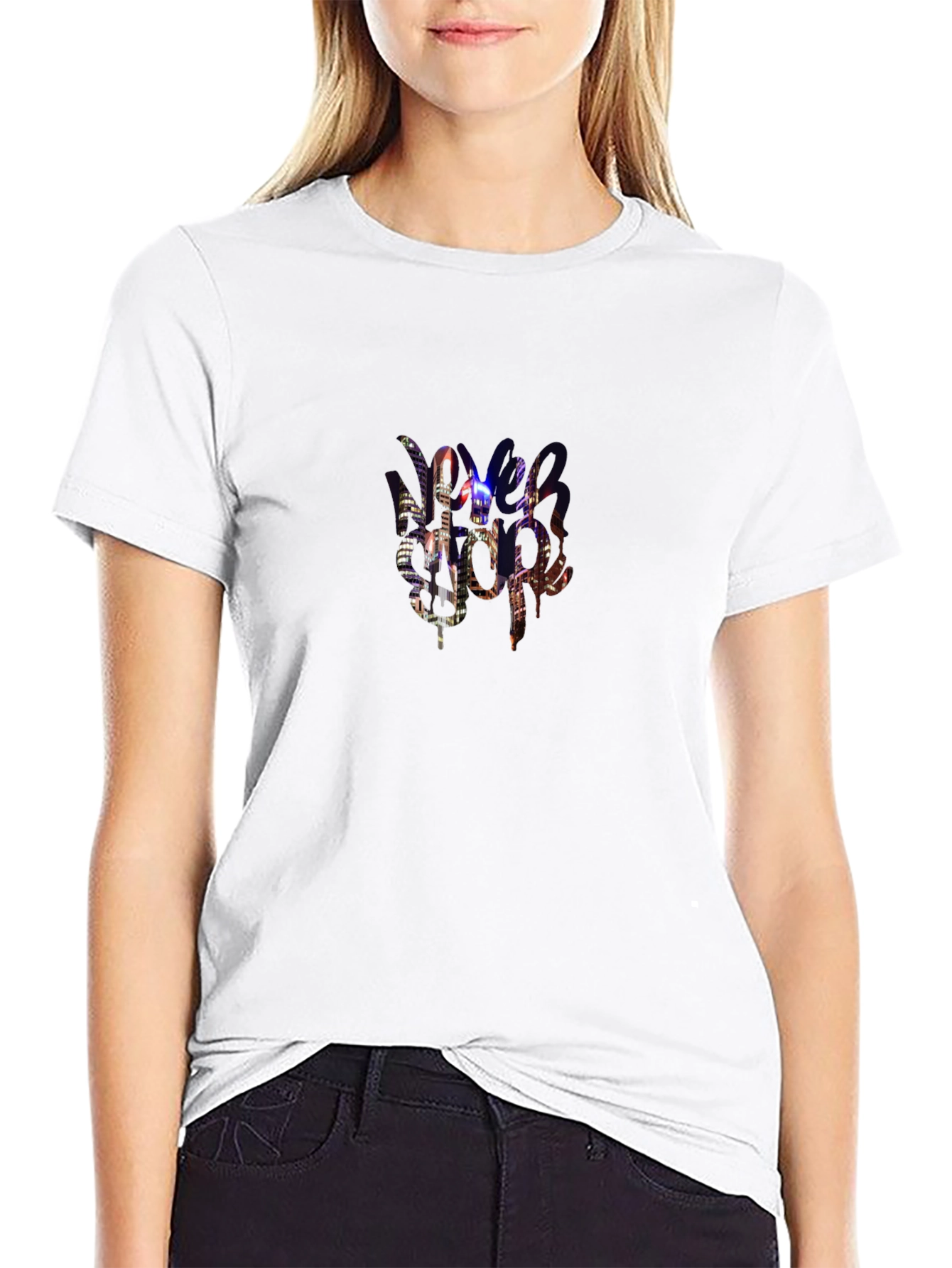 Urban Nightlife Graphic Tee - Black