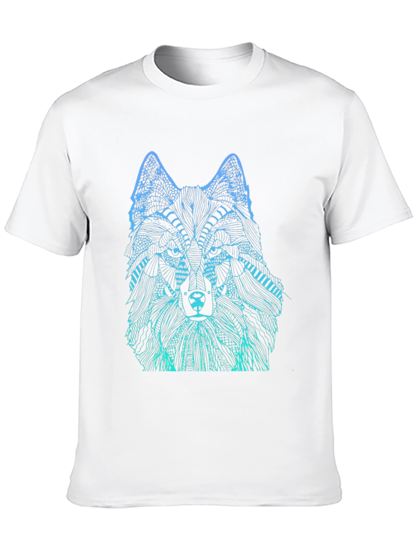 Wolf Graphic Print Mens Black T-Shirt