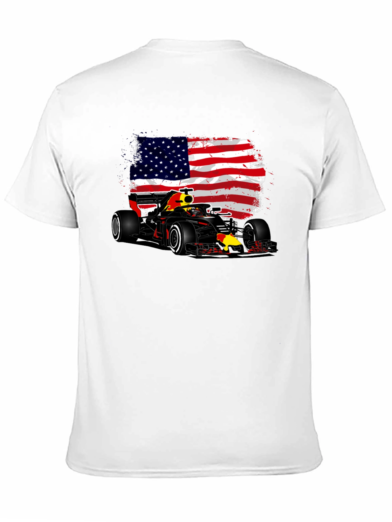 American Flag F1 Race Car Graphic Tee