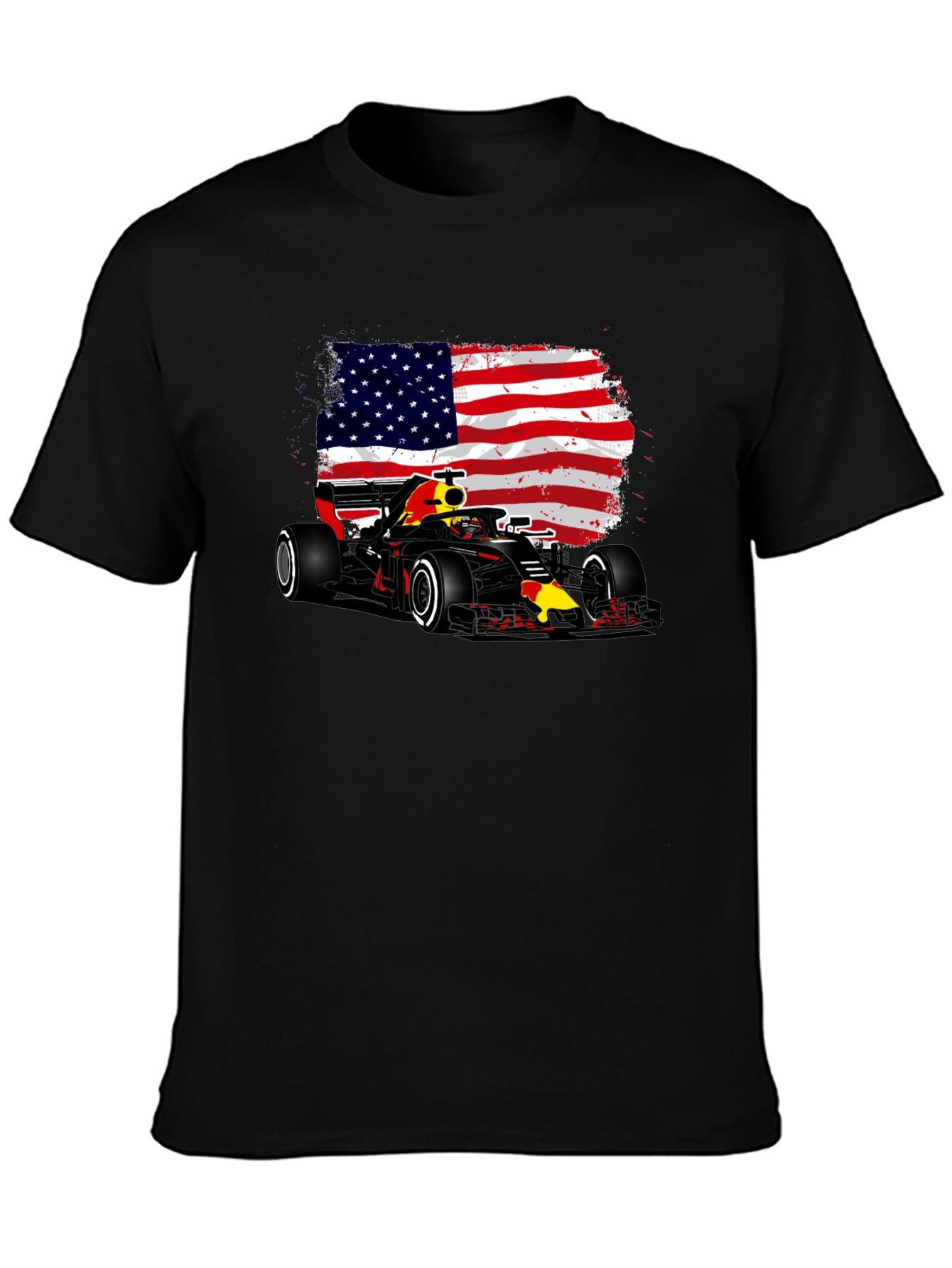 American Flag F1 Race Car Graphic Tee