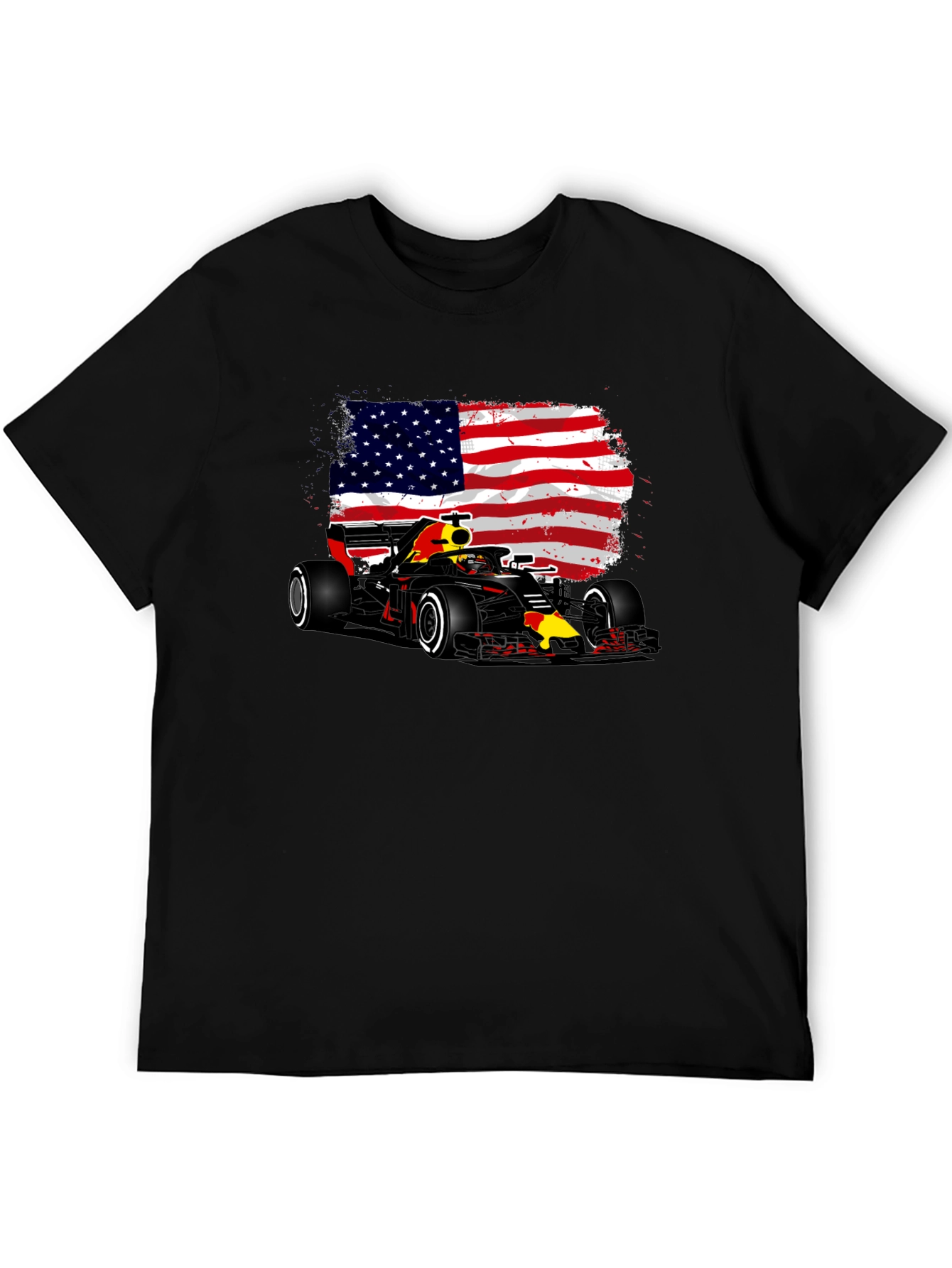 American Flag F1 Race Car Graphic Tee