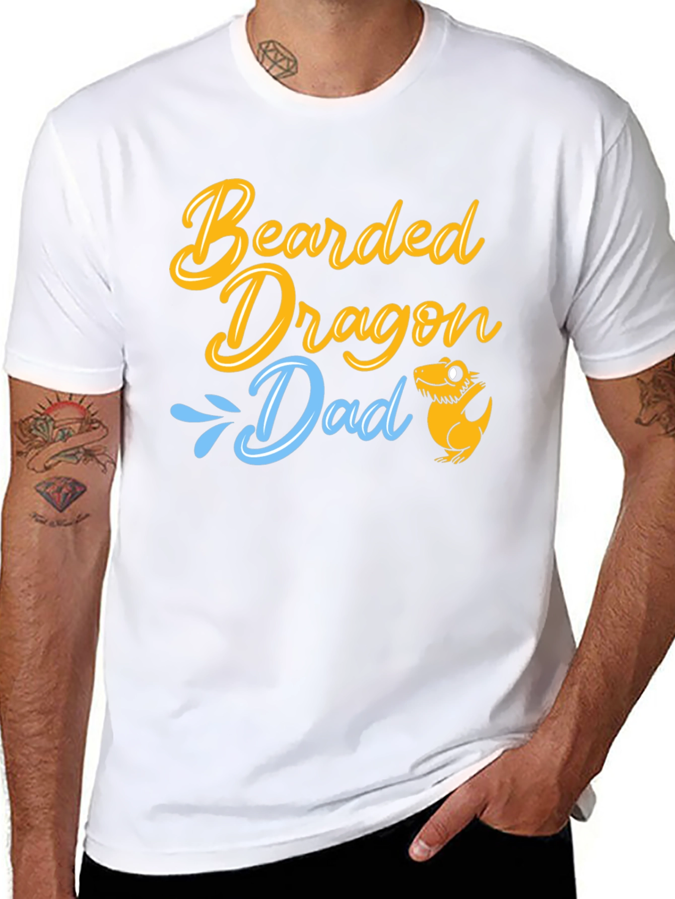 Bearded Dragon Dad Graphic T-Shirt - Black