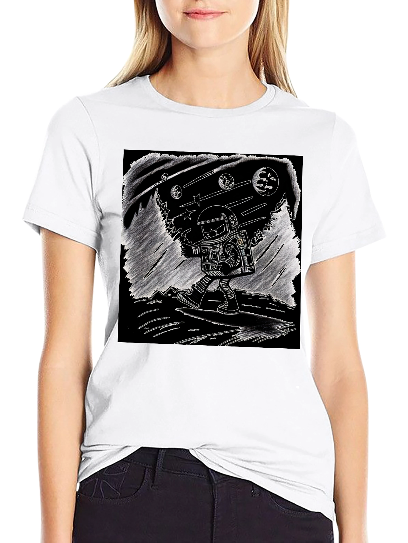 Astronaut Graphic Tee - Space Art T-Shirt
