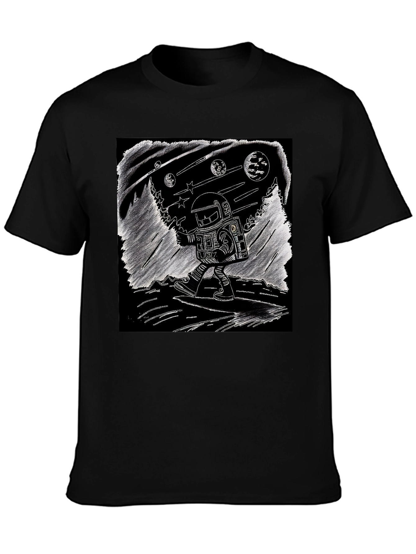 Astronaut Graphic Tee - Space Art T-Shirt