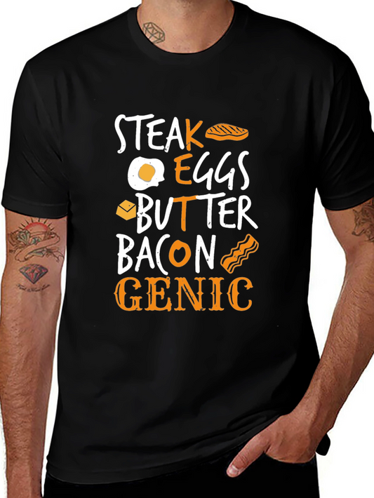Steak Eggs Butter Bacon Genic T-Shirt