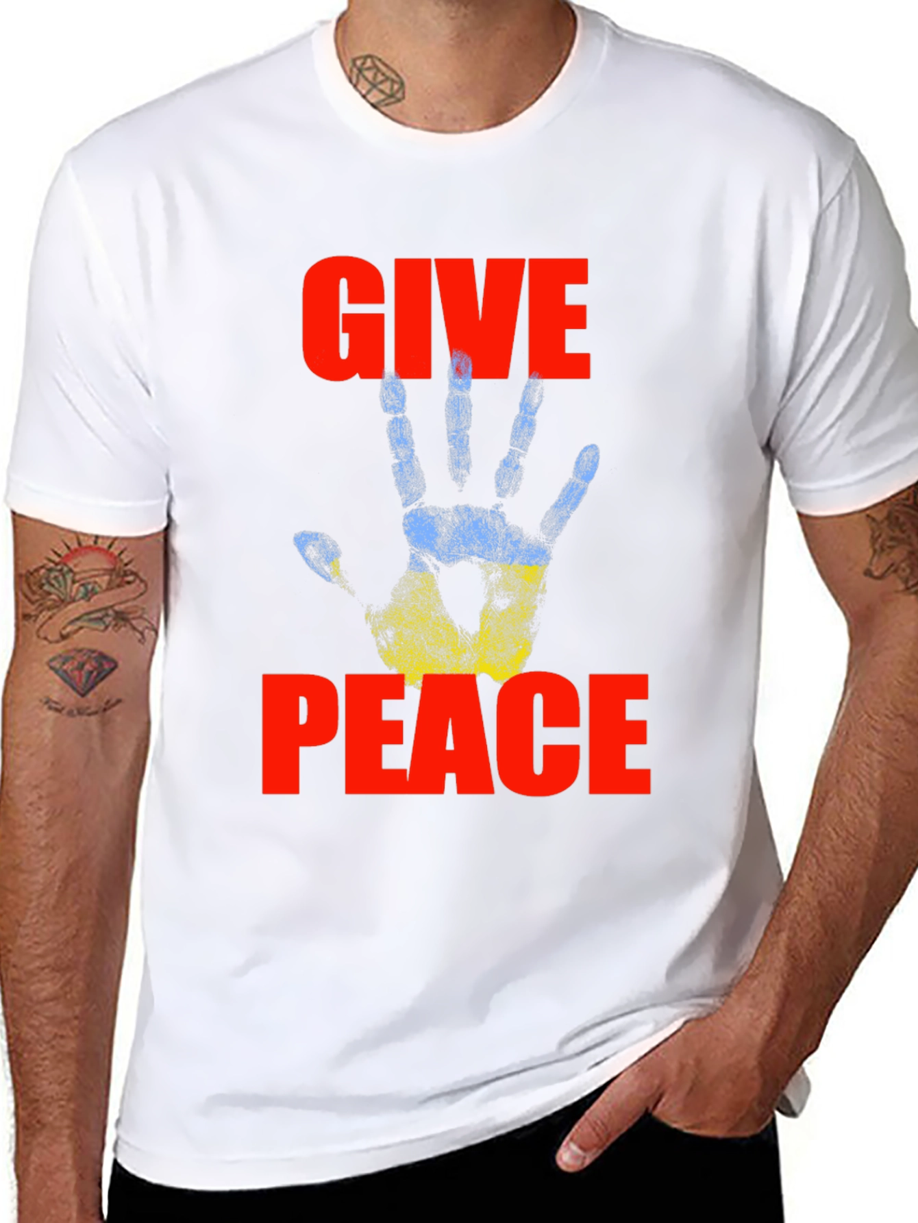 Ukraine Peace T-Shirt - Give Peace a Hand