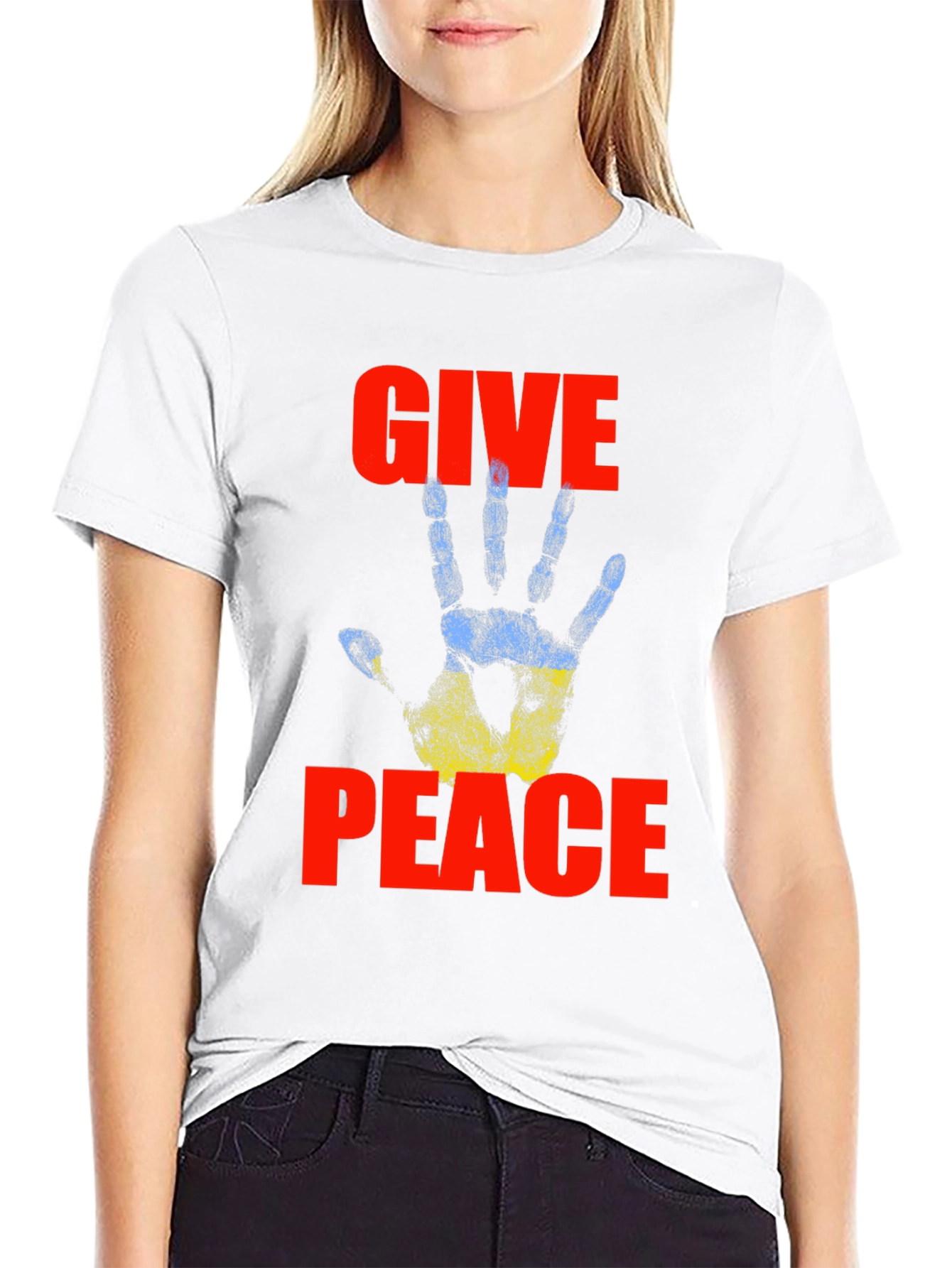 Ukraine Peace T-Shirt - Give Peace a Hand