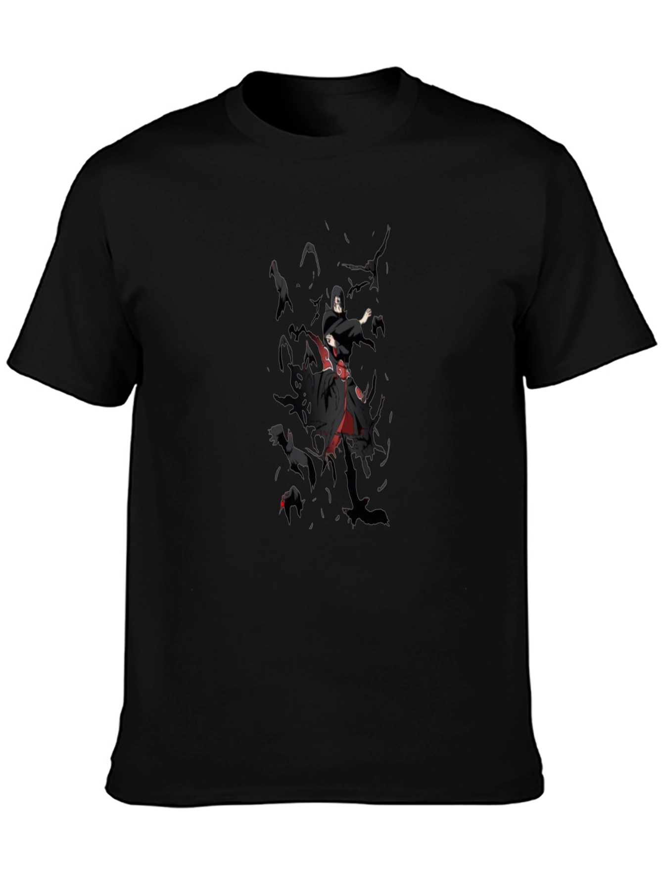 Anime Itachi Crow T-Shirt - Black Graphic Tee