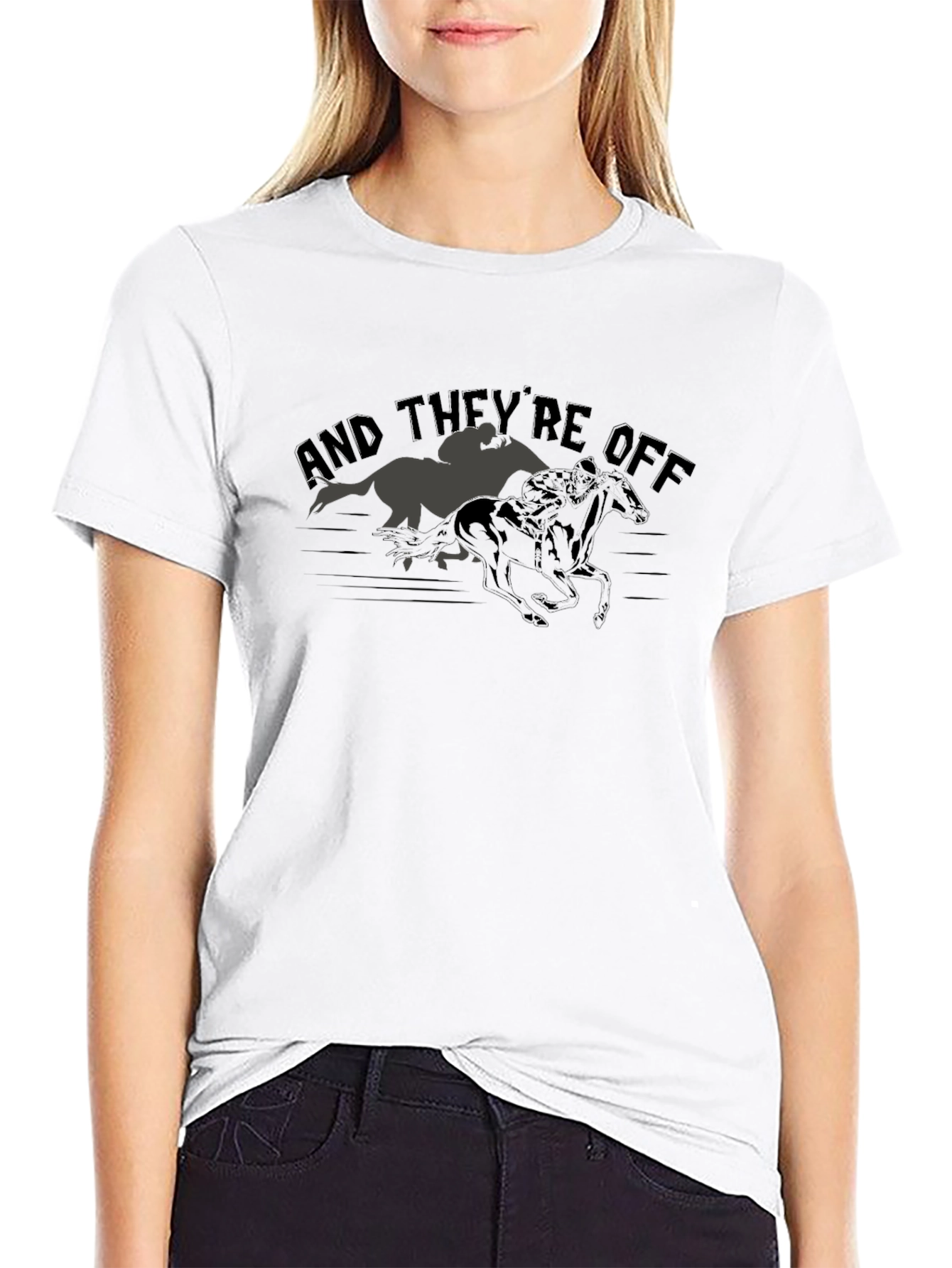 And Theyre Off Horse Racing Graphic Tee