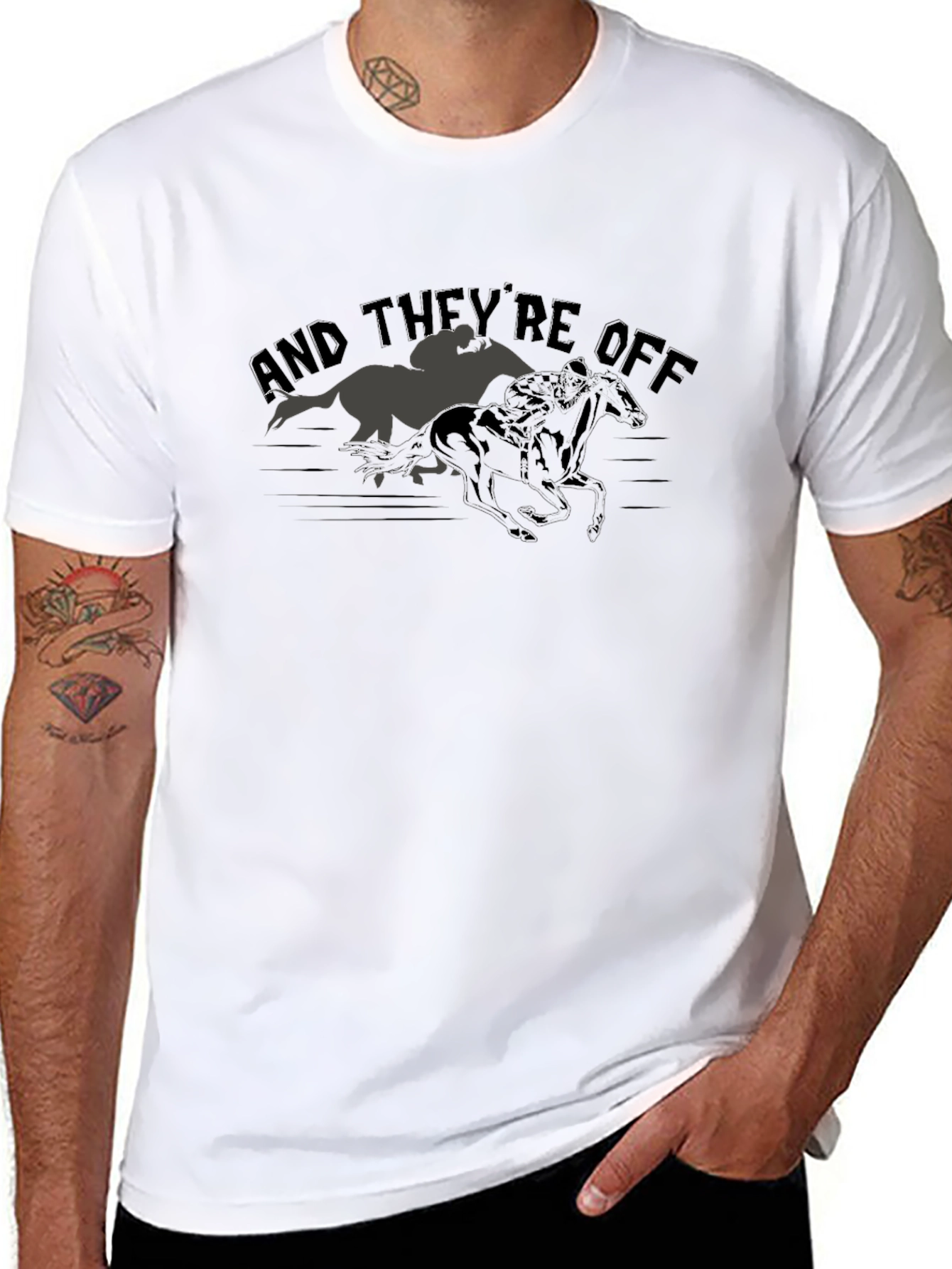 And Theyre Off Horse Racing Graphic Tee