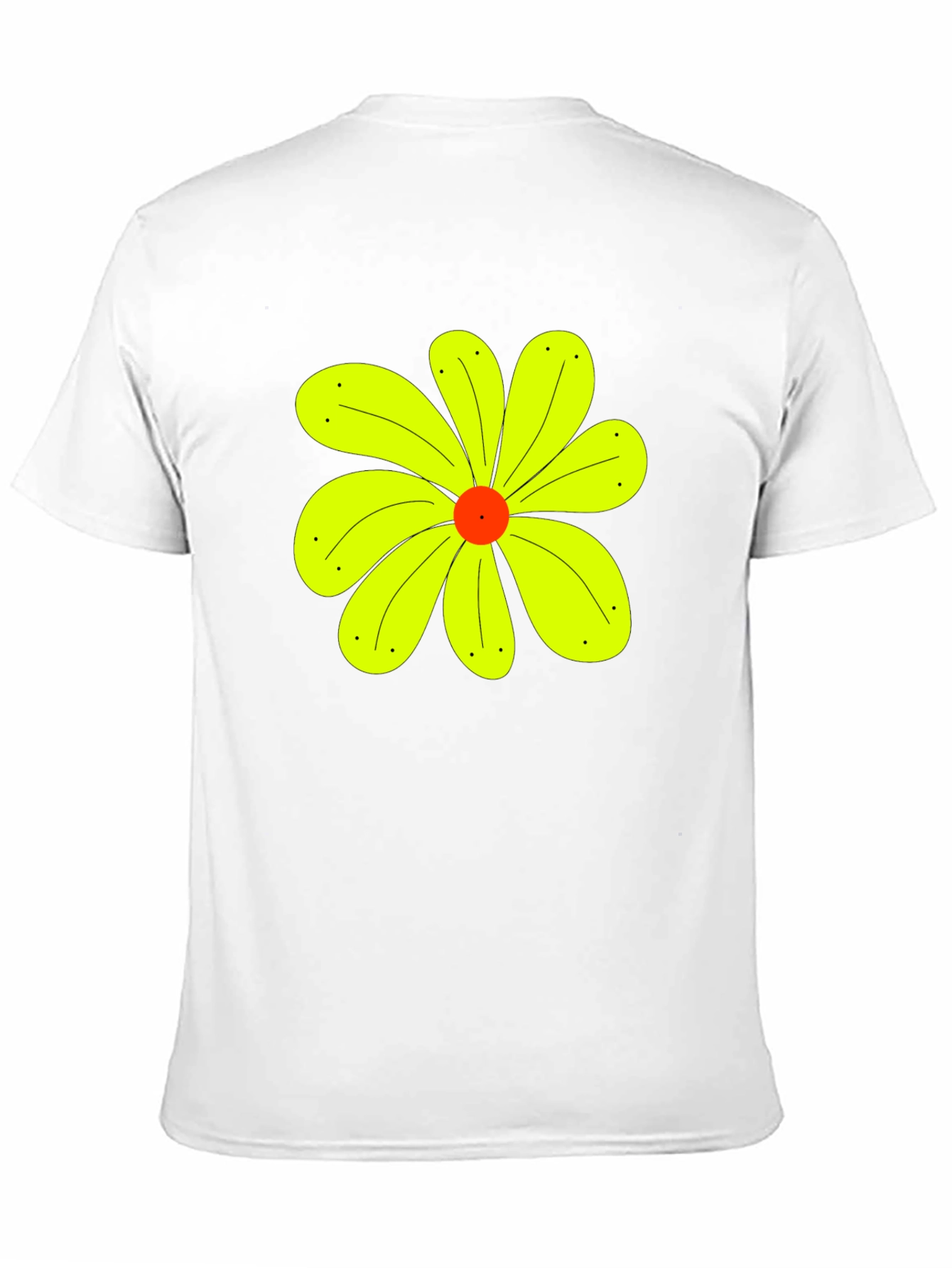Black T-Shirt with Yellow Flower Graphic