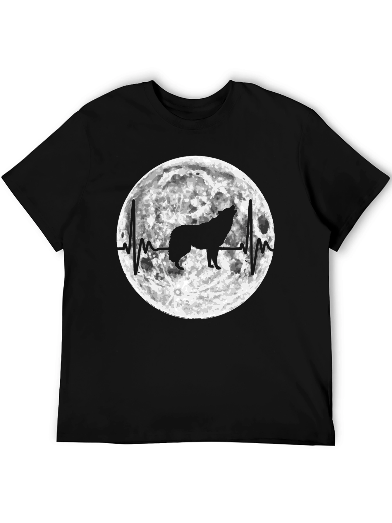 Wolf Moon Heartbeat Graphic T-Shirt