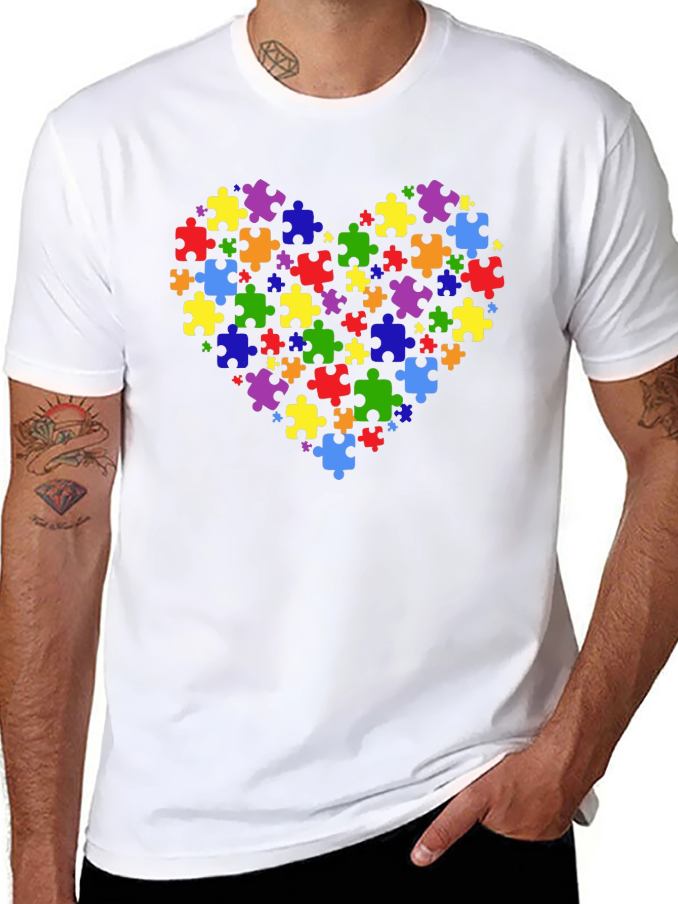 Autism Awareness Heart Puzzle T-Shirt