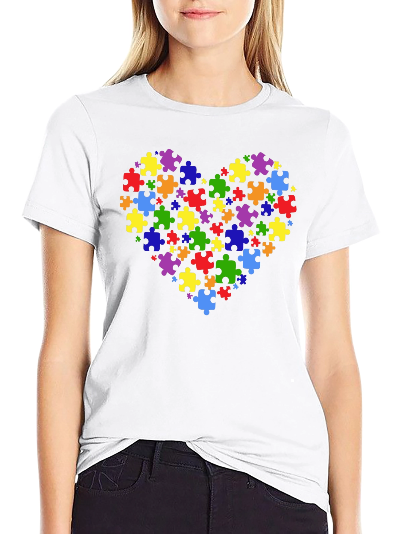 Autism Awareness Heart Puzzle T-Shirt