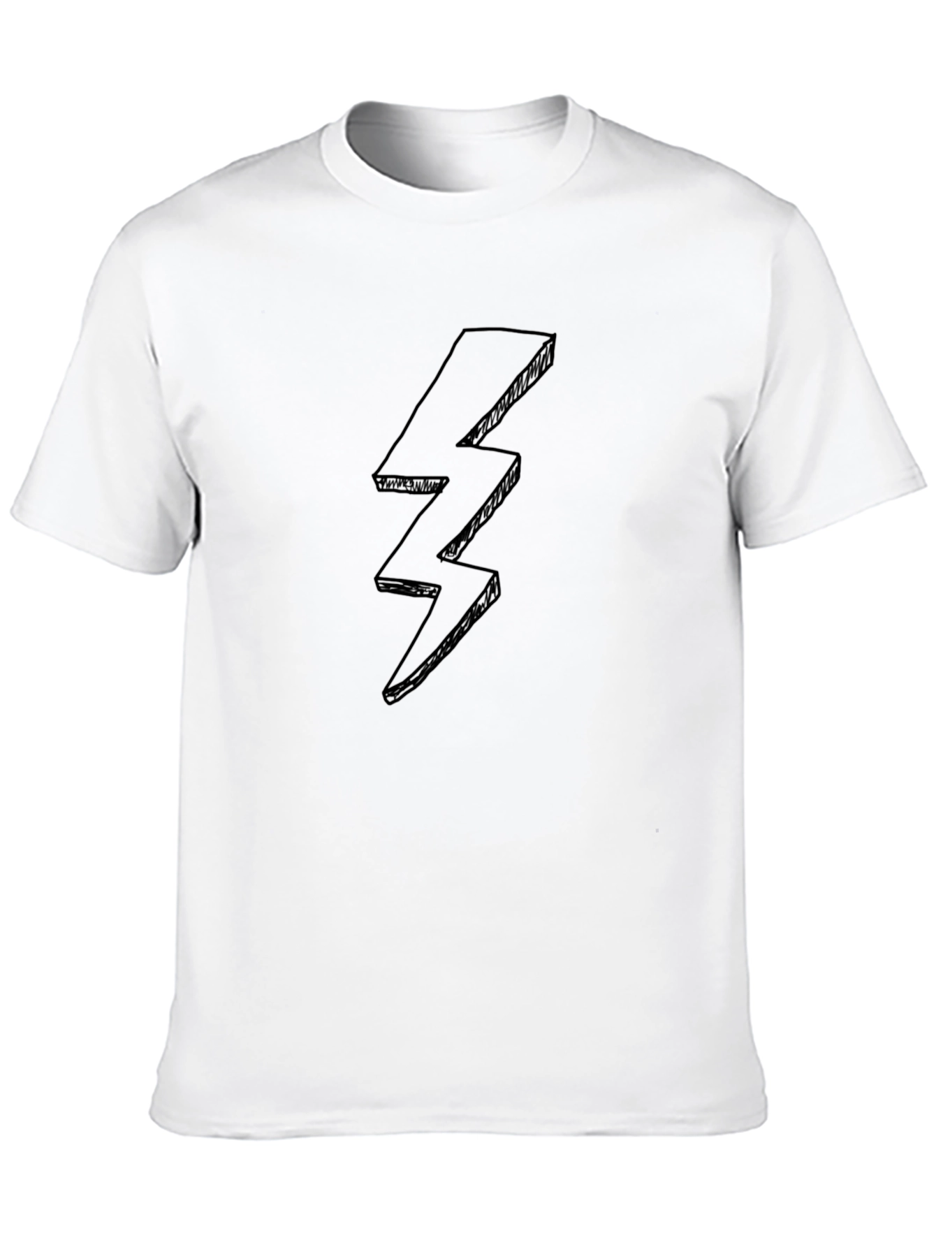 Black T-Shirt with Lightning Bolt Design