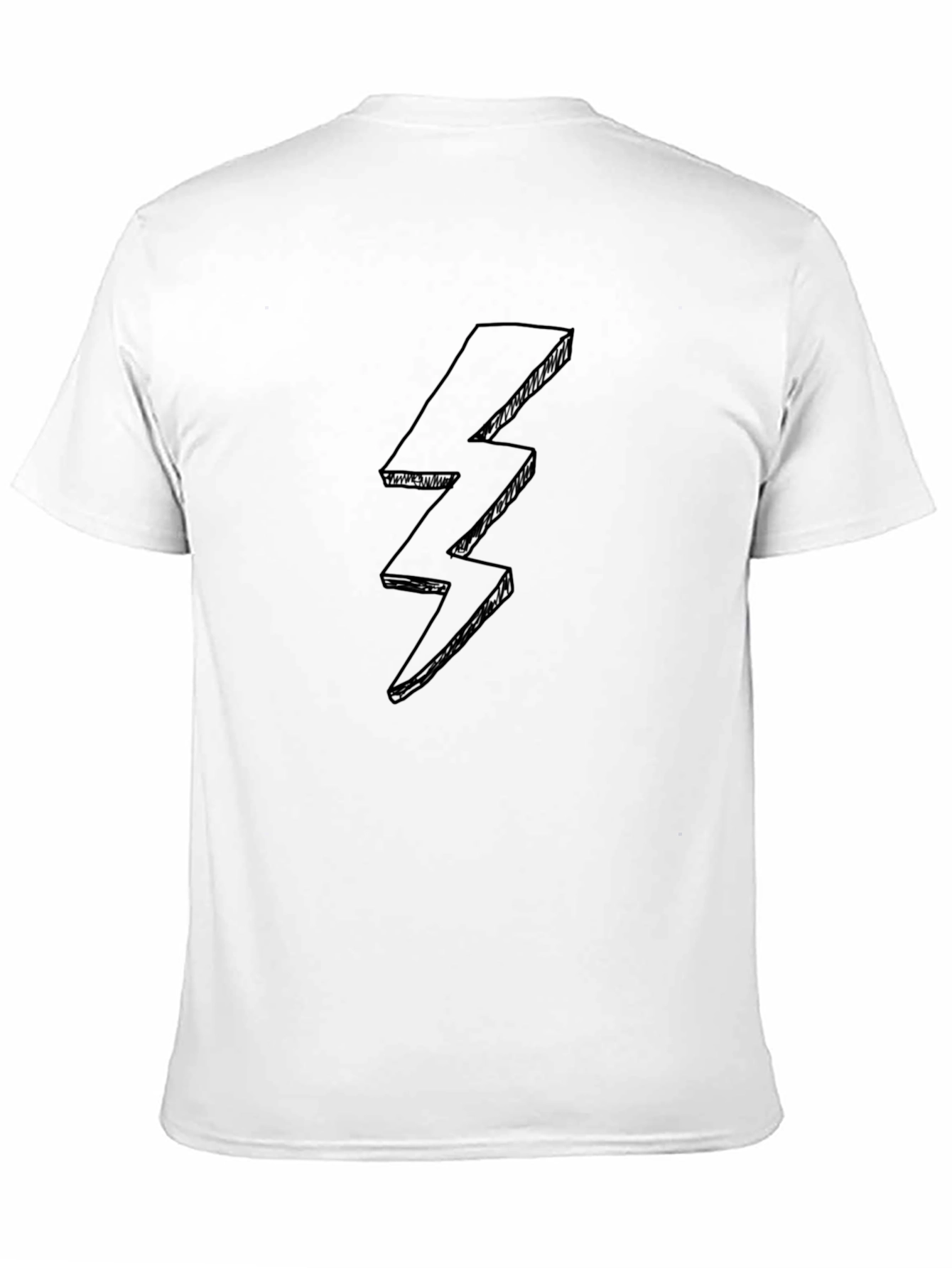Black T-Shirt with Lightning Bolt Design