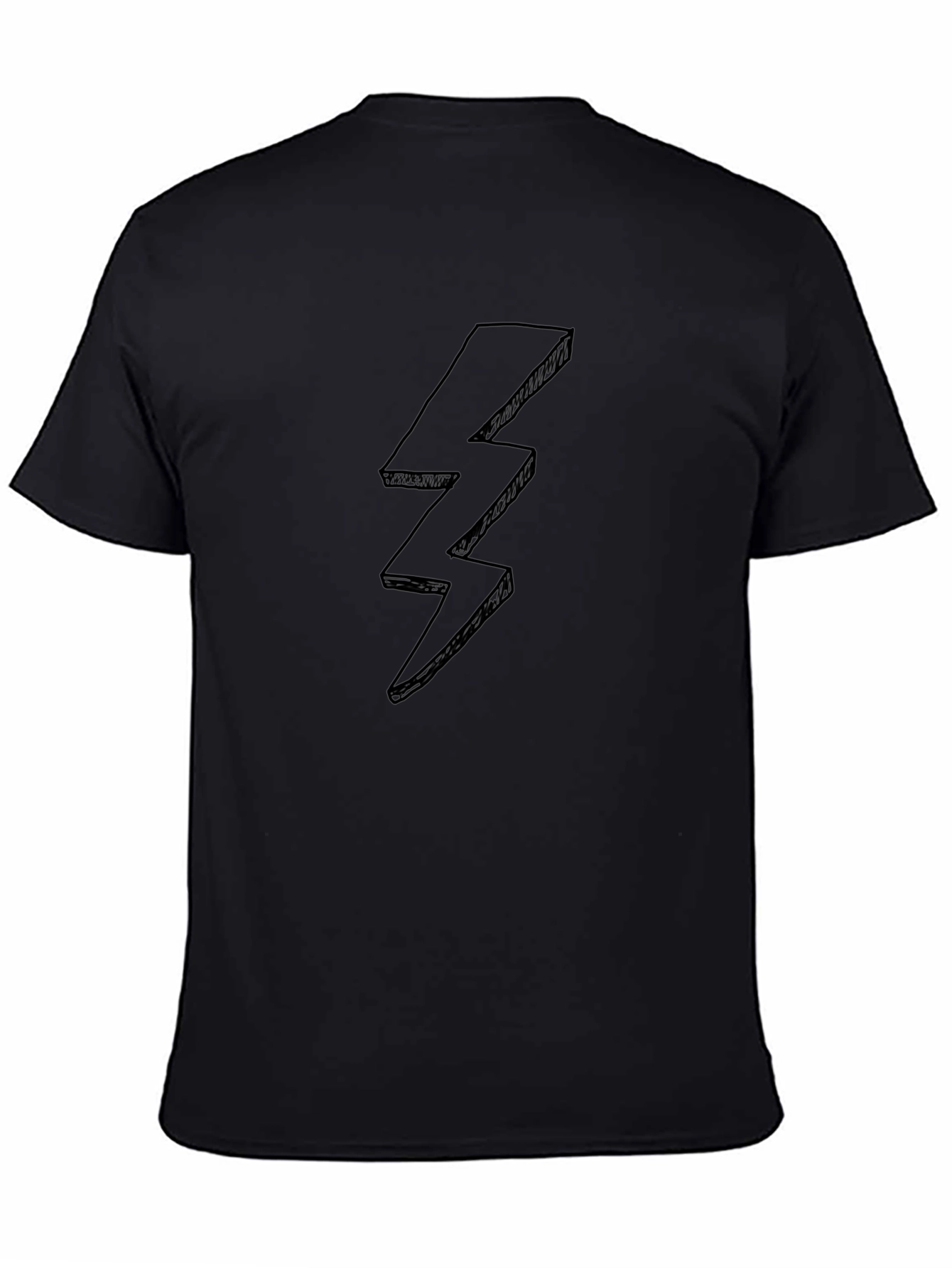 Black T-Shirt with Lightning Bolt Design