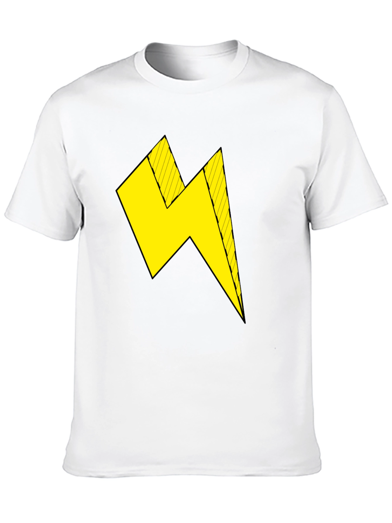 Black T-Shirt with Yellow Lightning Bolt