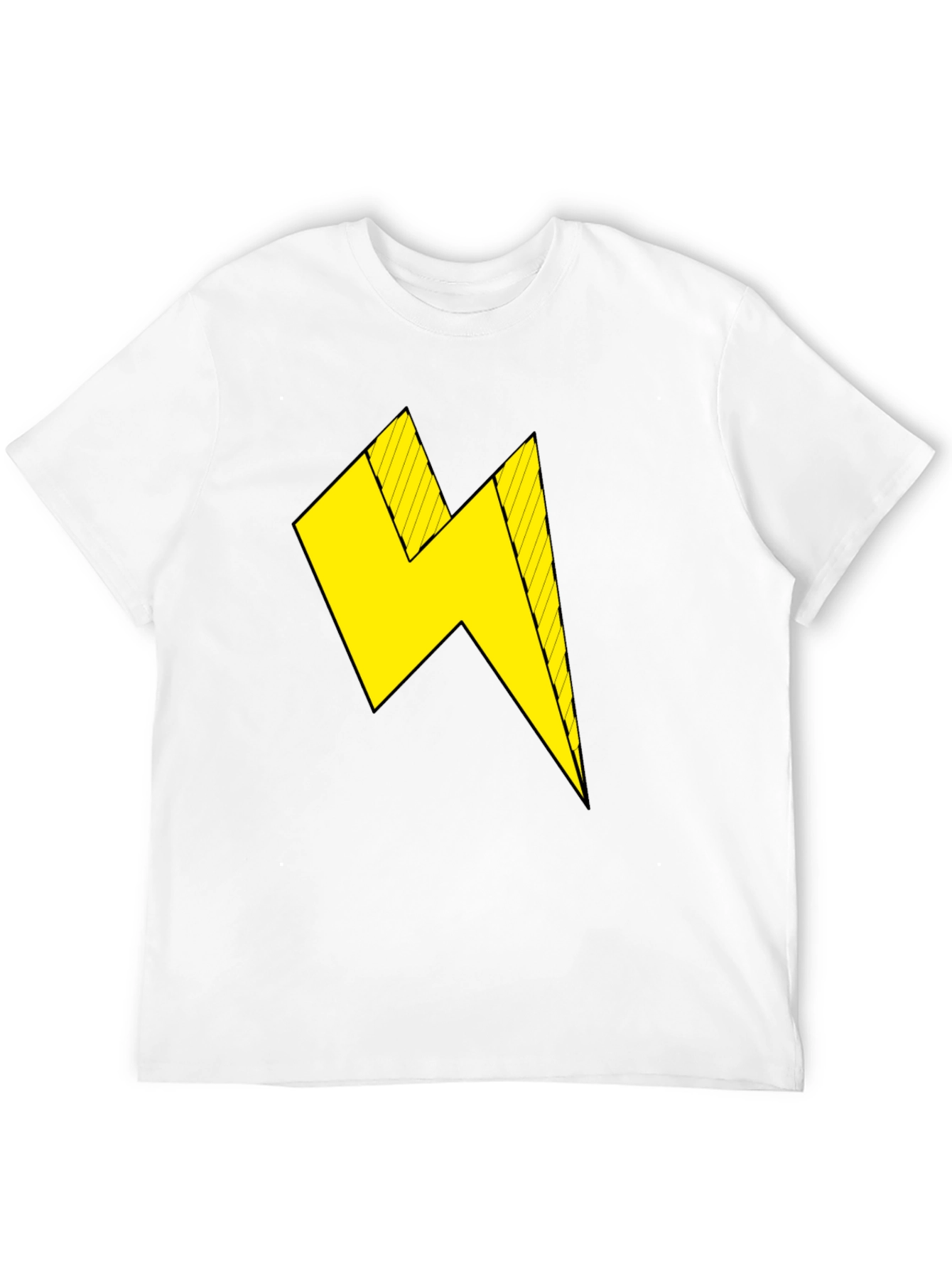 Black T-Shirt with Yellow Lightning Bolt