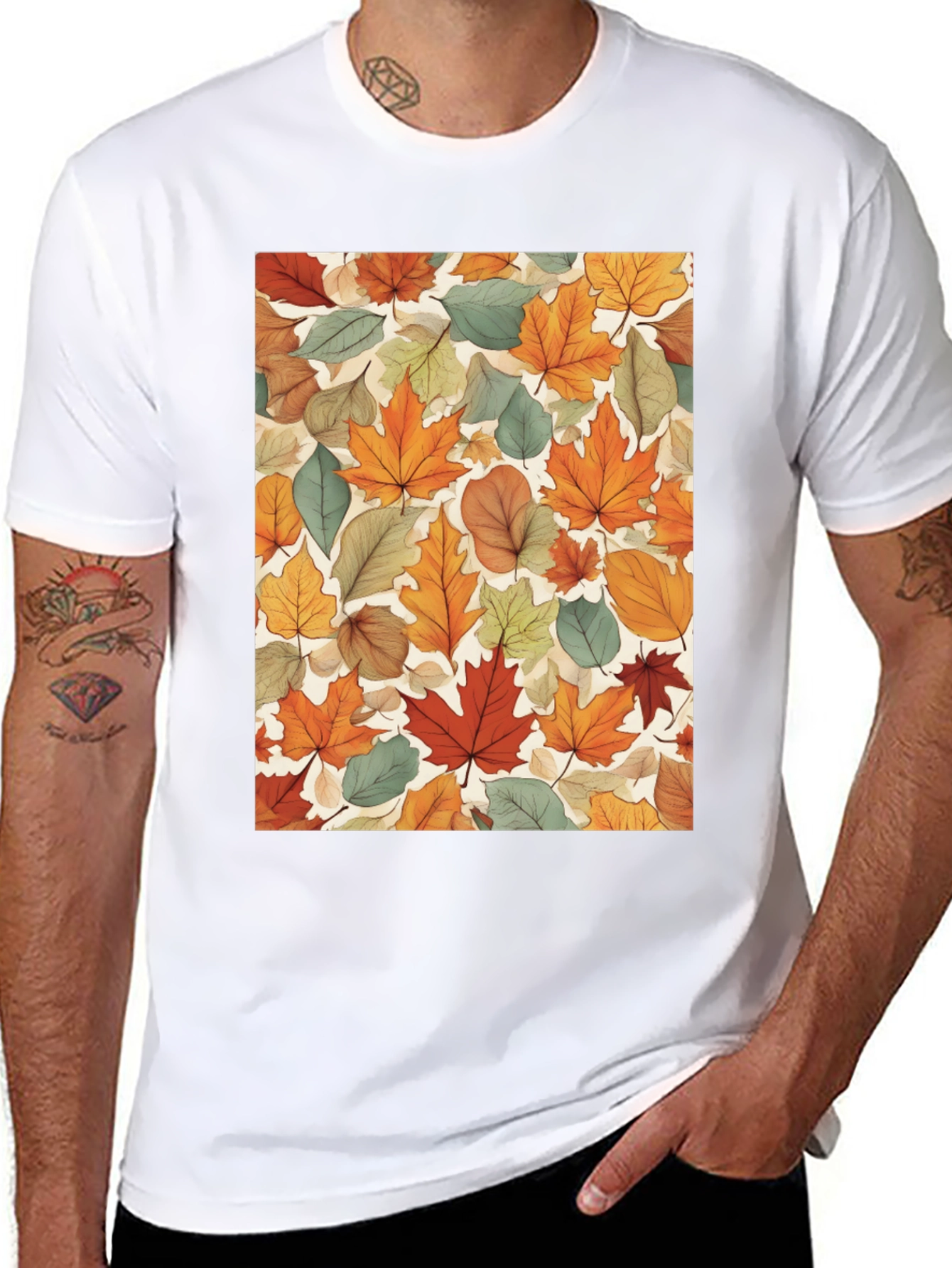 Autumn Leaves Pattern T-Shirt