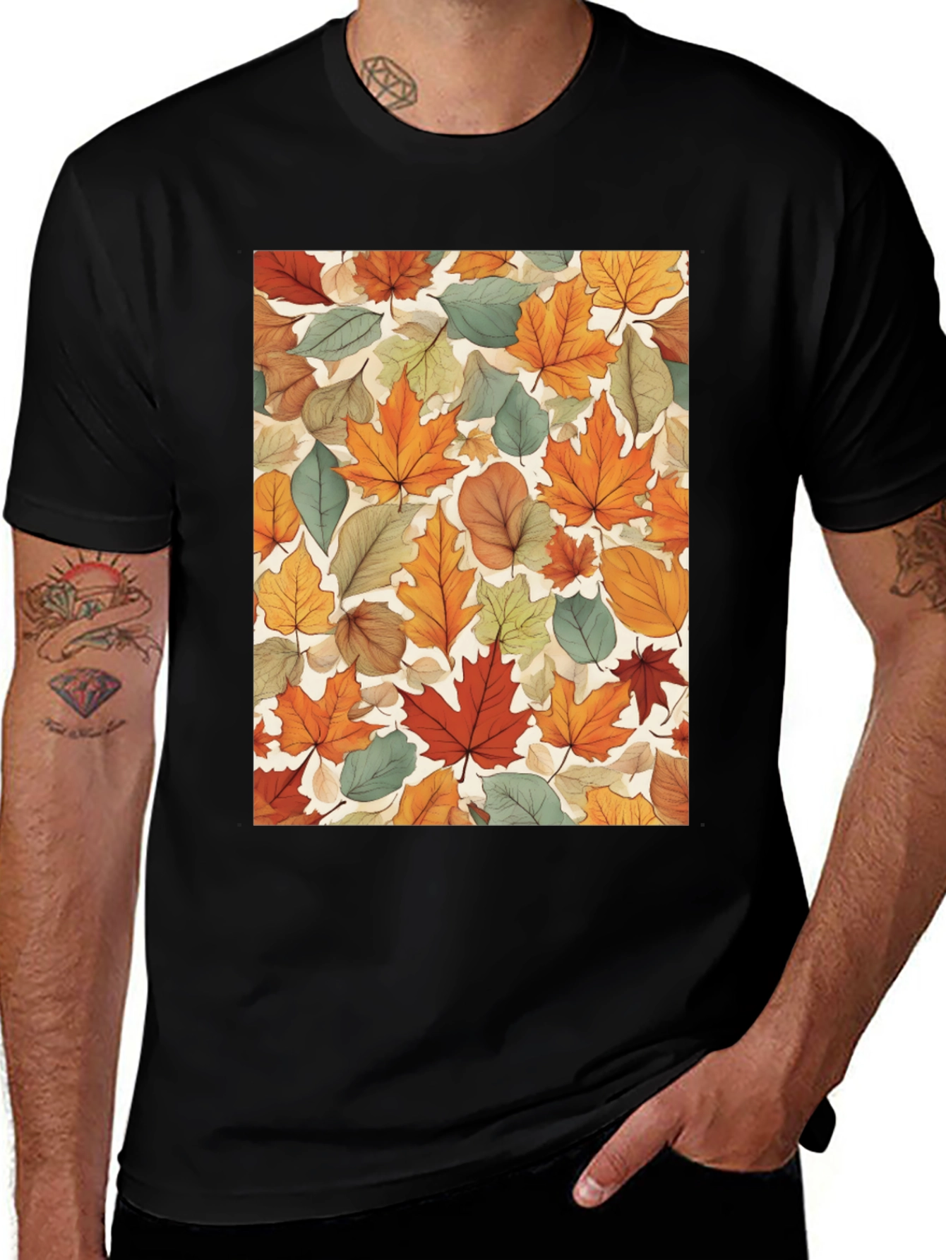 Autumn Leaves Pattern T-Shirt
