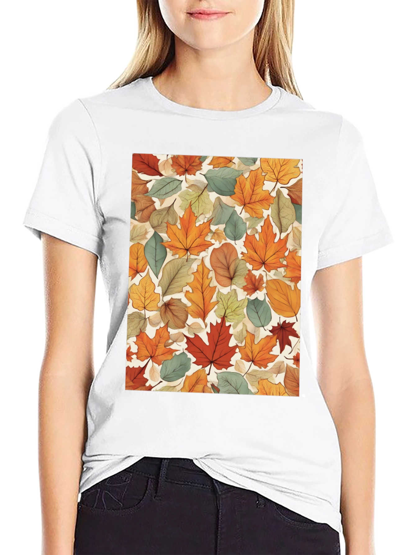 Autumn Leaves Pattern T-Shirt