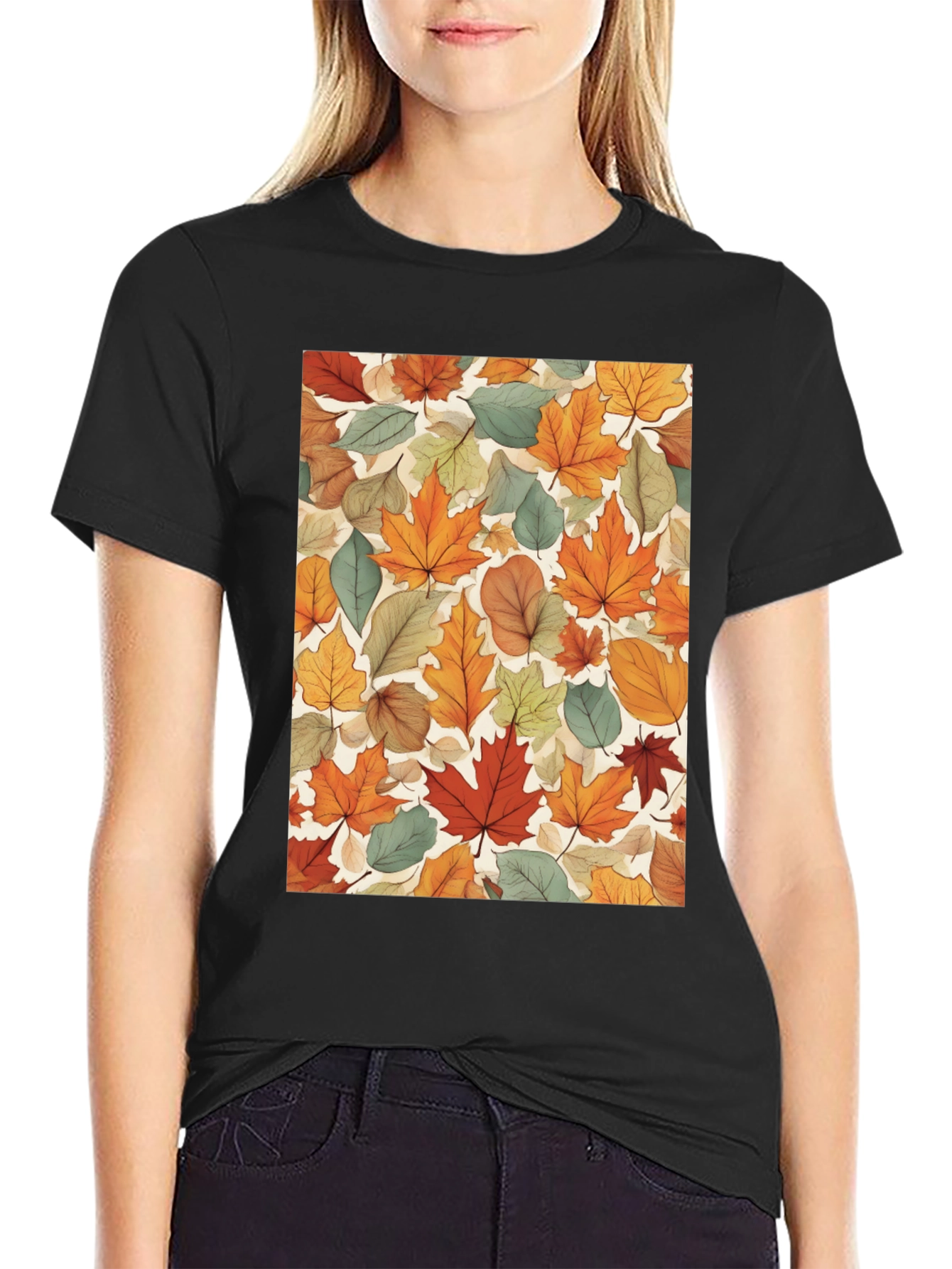 Autumn Leaves Pattern T-Shirt