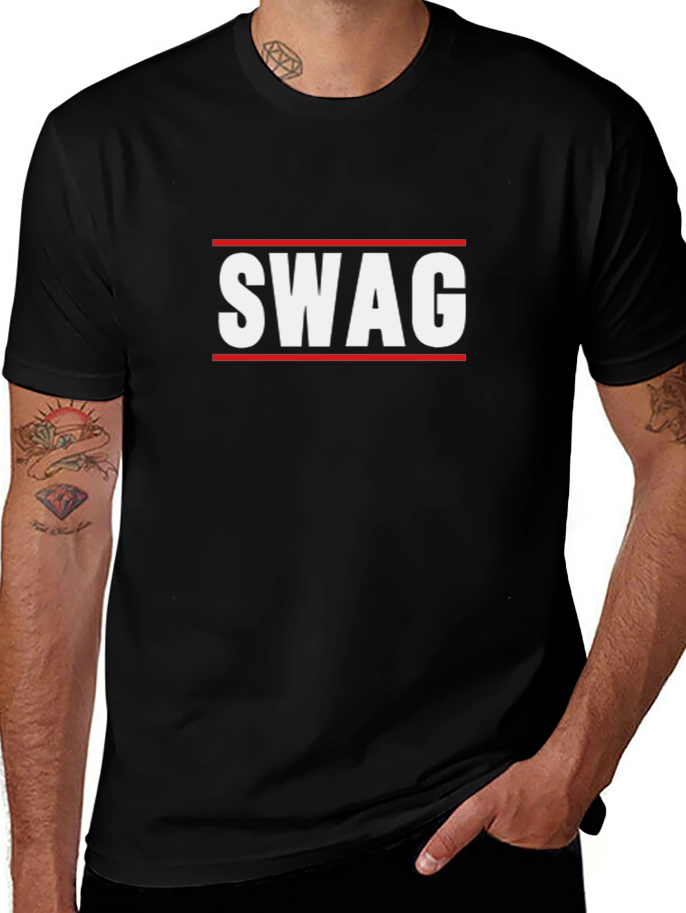 Swag Graphic Tee - Trendy Black Cotton T-Shirt
