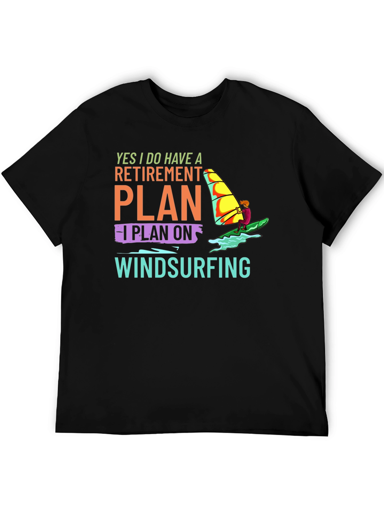 Windsurfing Retirement Plan Graphic T-Shirt