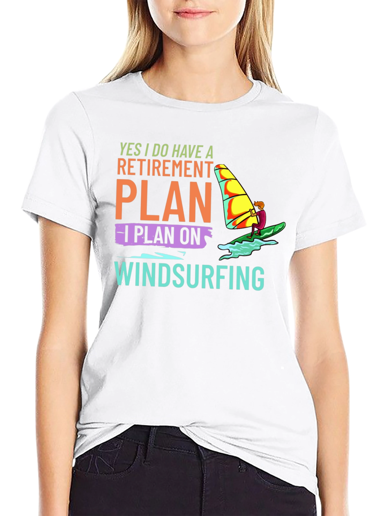 Windsurfing Retirement Plan Graphic T-Shirt