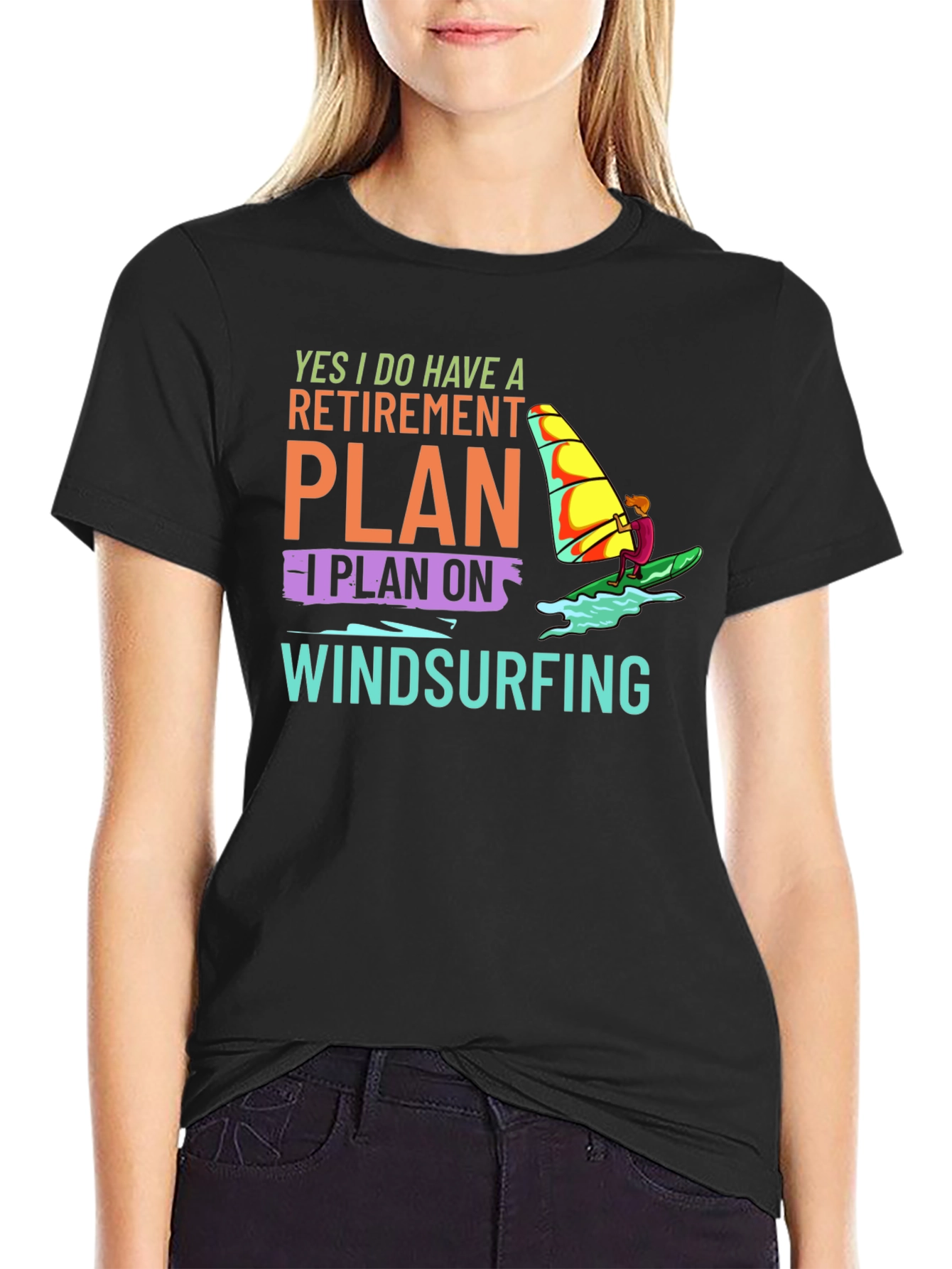 Windsurfing Retirement Plan Graphic T-Shirt