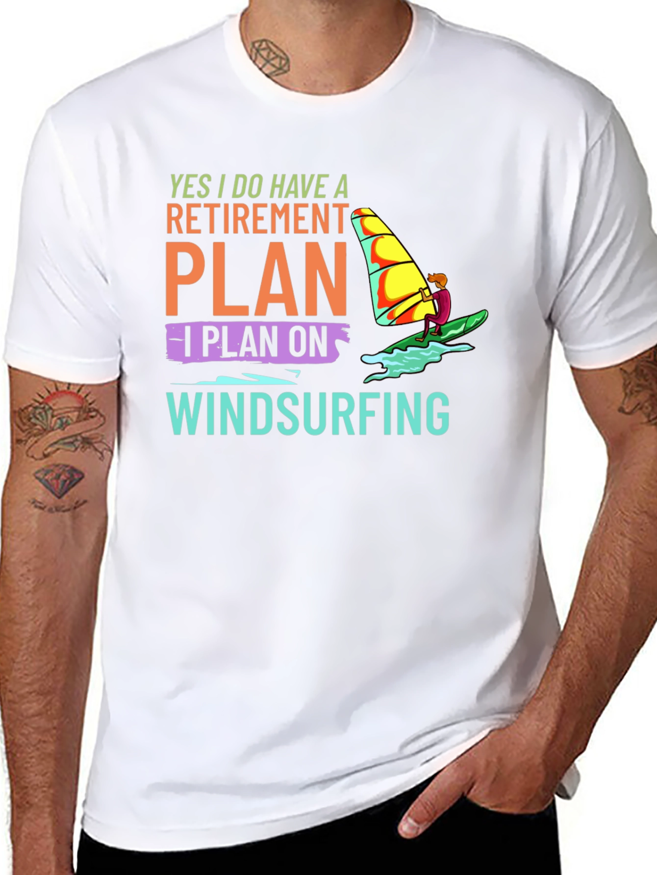 Windsurfing Retirement Plan Graphic T-Shirt