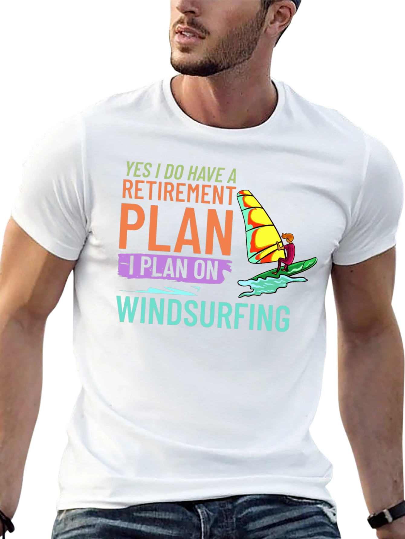 Windsurfing Retirement Plan Graphic T-Shirt