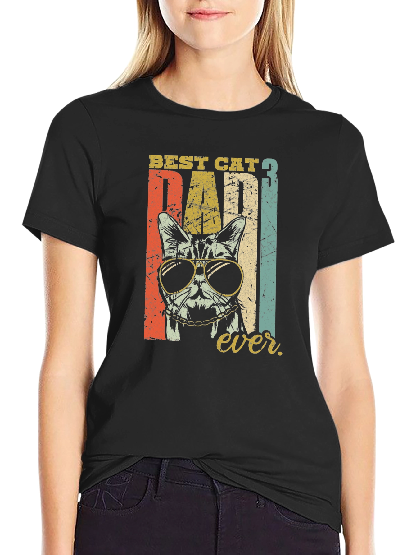 Best Cat Dad Ever Graphic T-Shirt