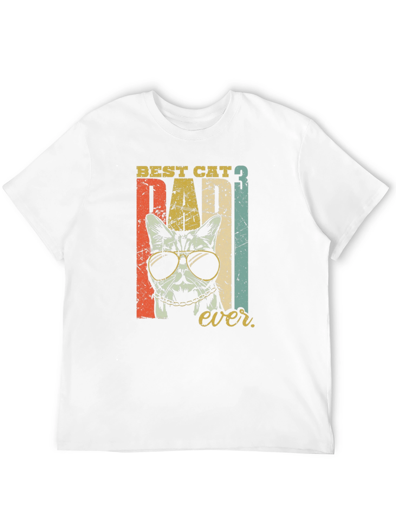 Best Cat Dad Ever Graphic T-Shirt