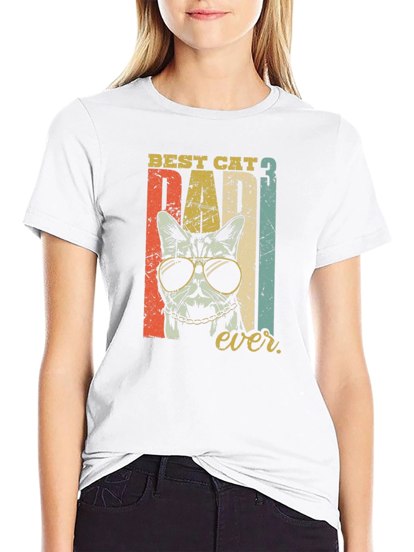 Best Cat Dad Ever Graphic T-Shirt