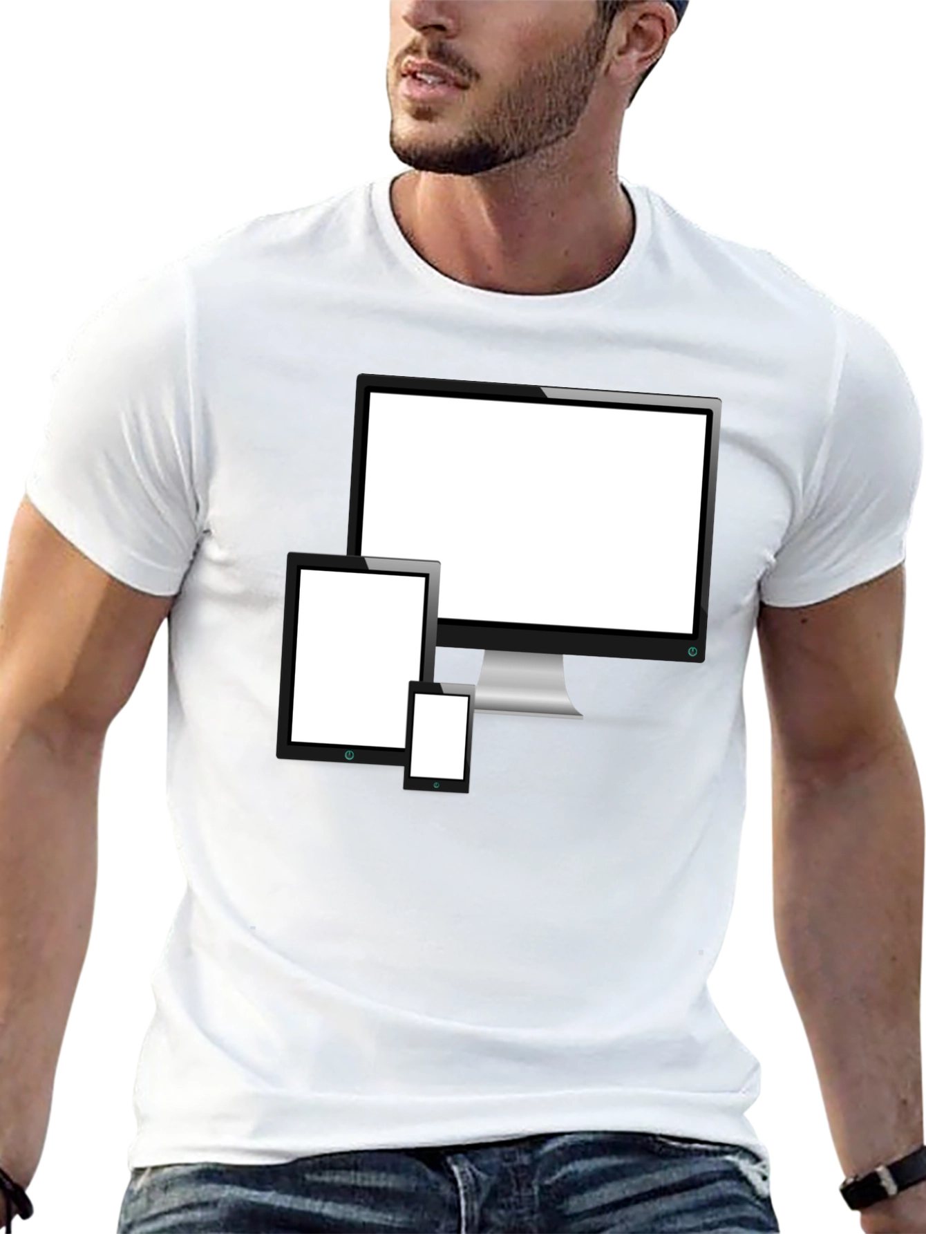 Tech Device Display T-Shirt | Black Graphic Tee