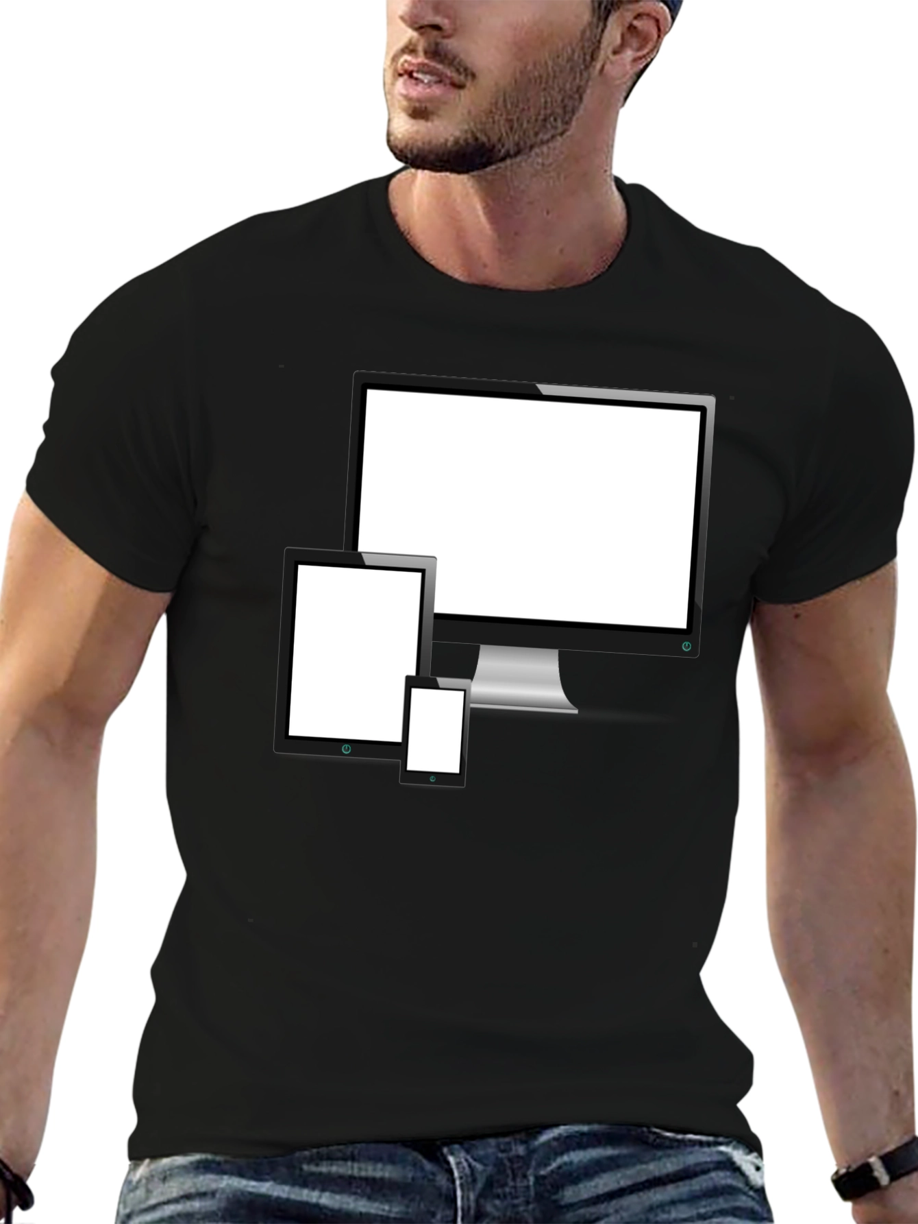 Tech Device Display T-Shirt | Black Graphic Tee