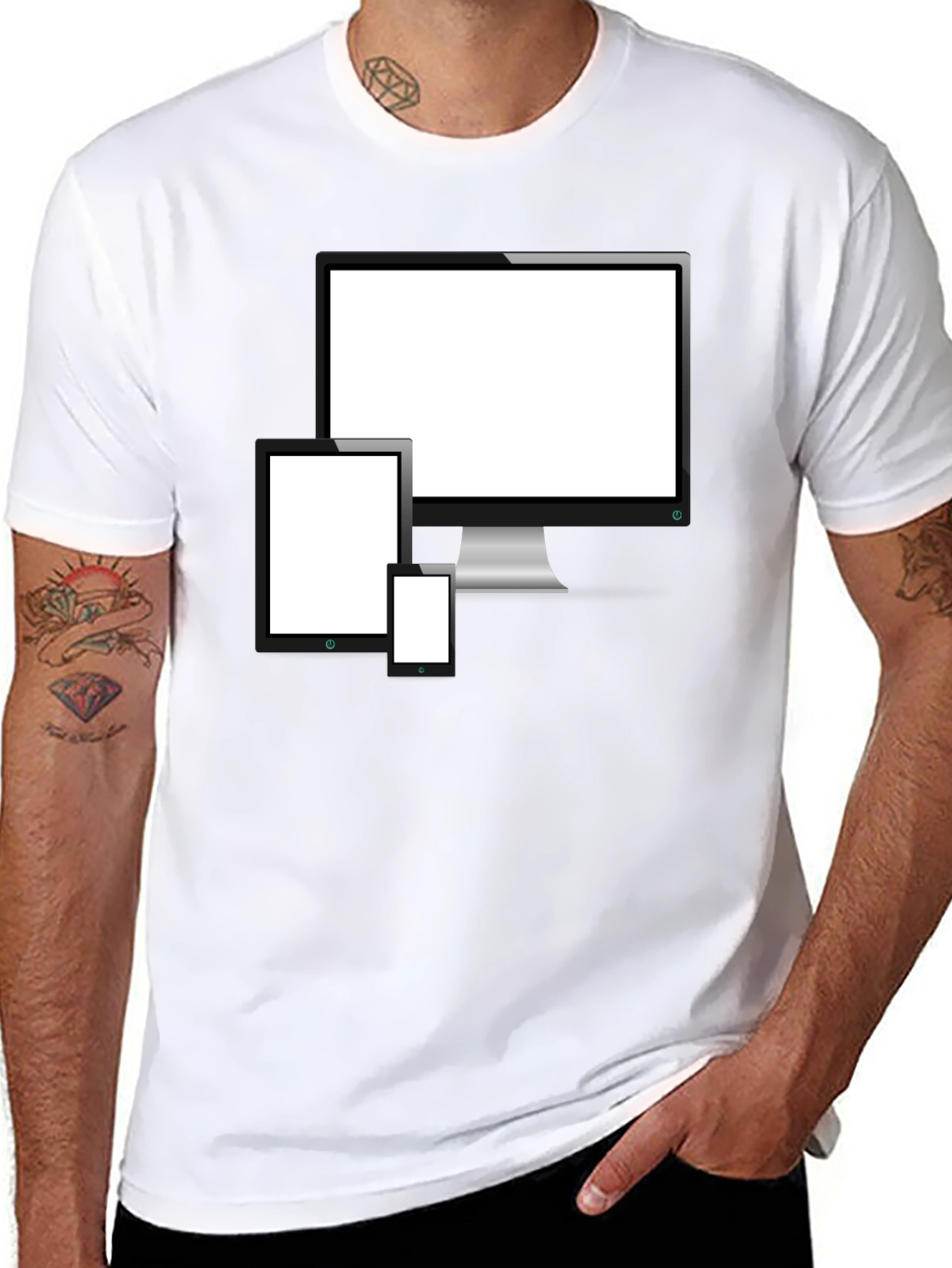 Tech Device Display T-Shirt | Black Graphic Tee